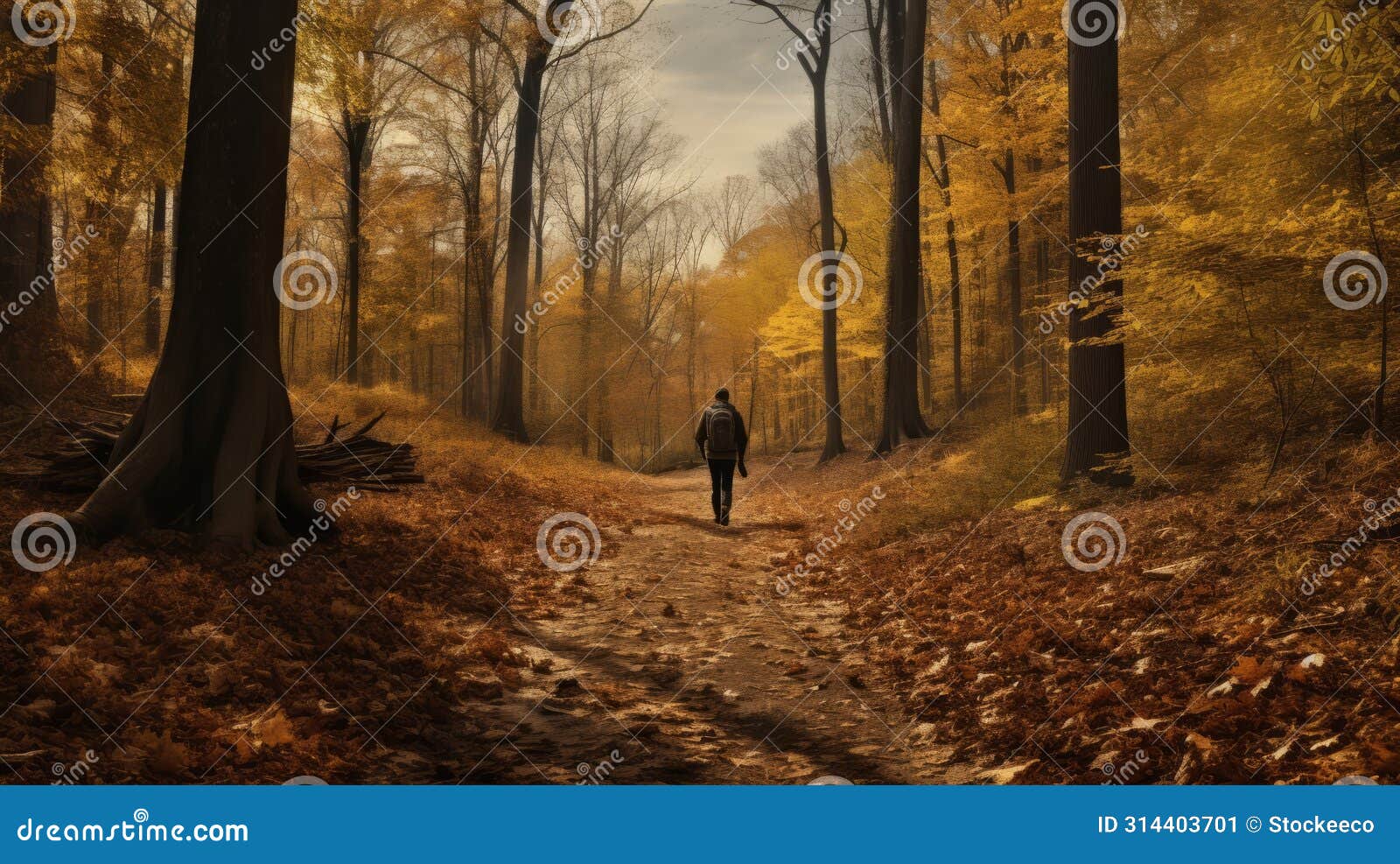autumn forest trail: a photo-realistic landscape by mike winkelmann