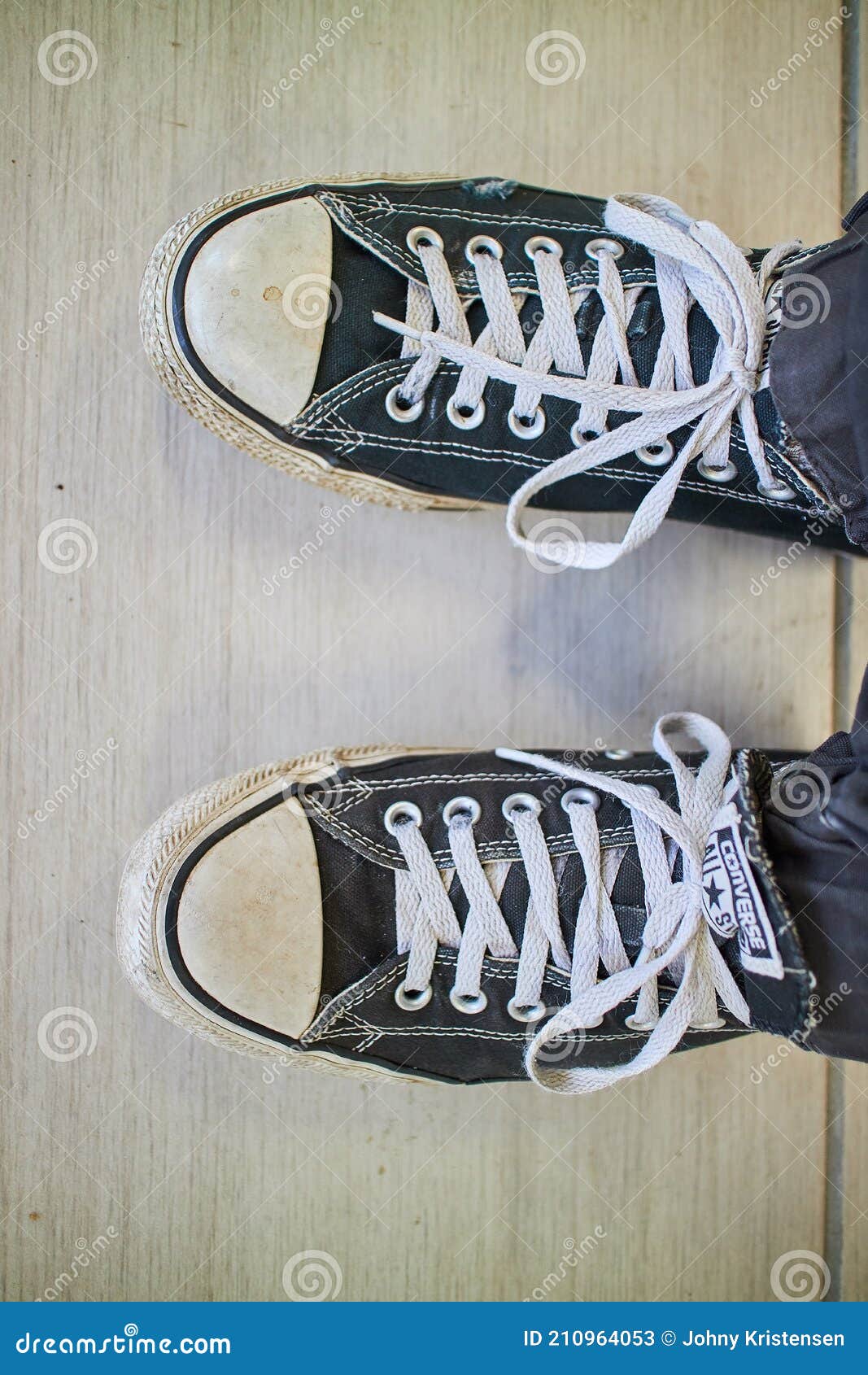 Person Wearing Black Dirty Shoes Stock Image - of shop, walk: 210964053