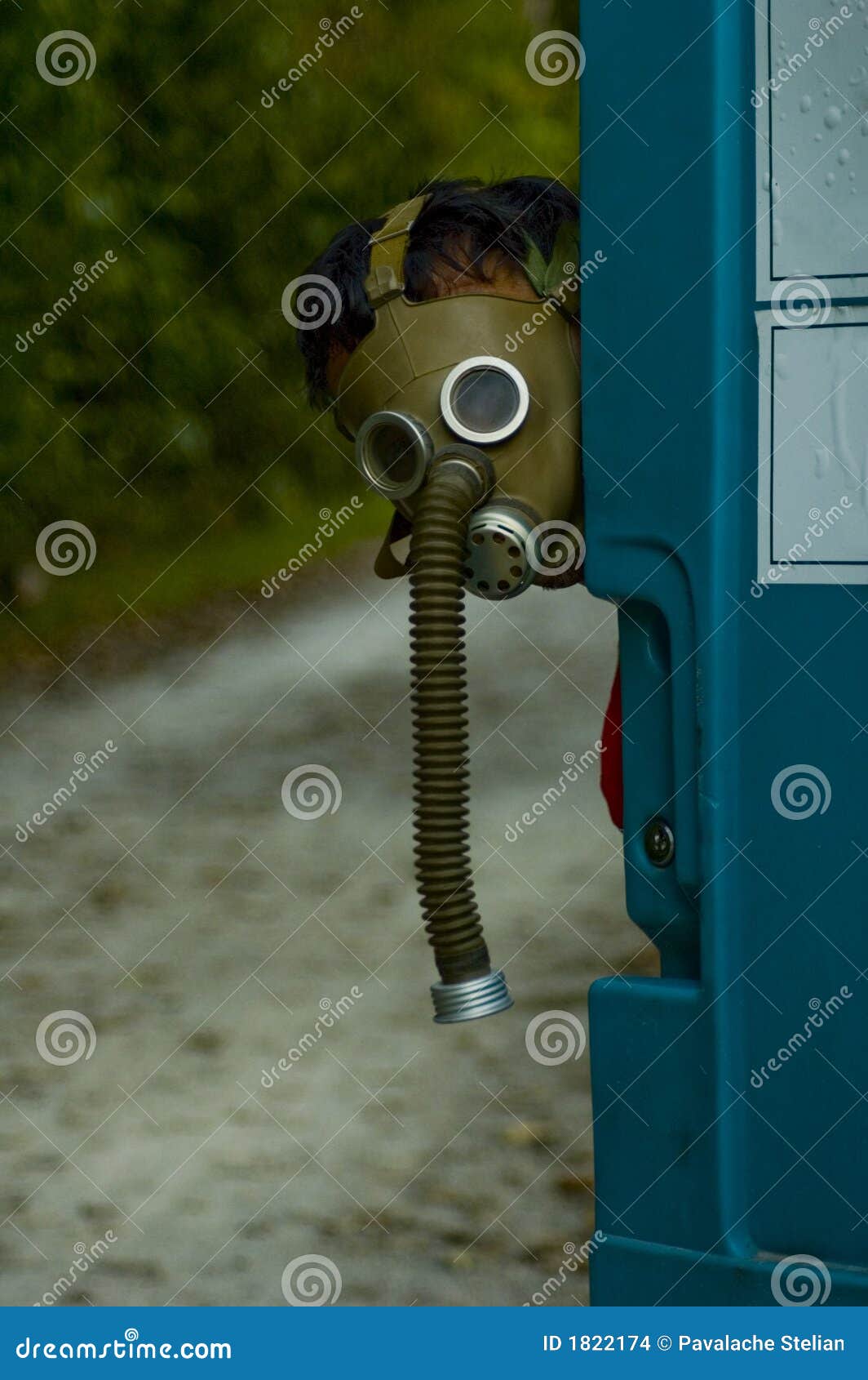 Person Wearing an Old Gas Mask Stock Photo Image of smell, odor 1822174