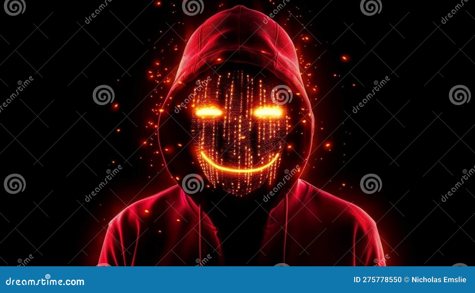 Download A Person Wearing A Neon Mask With A Hoodie Wallpaper