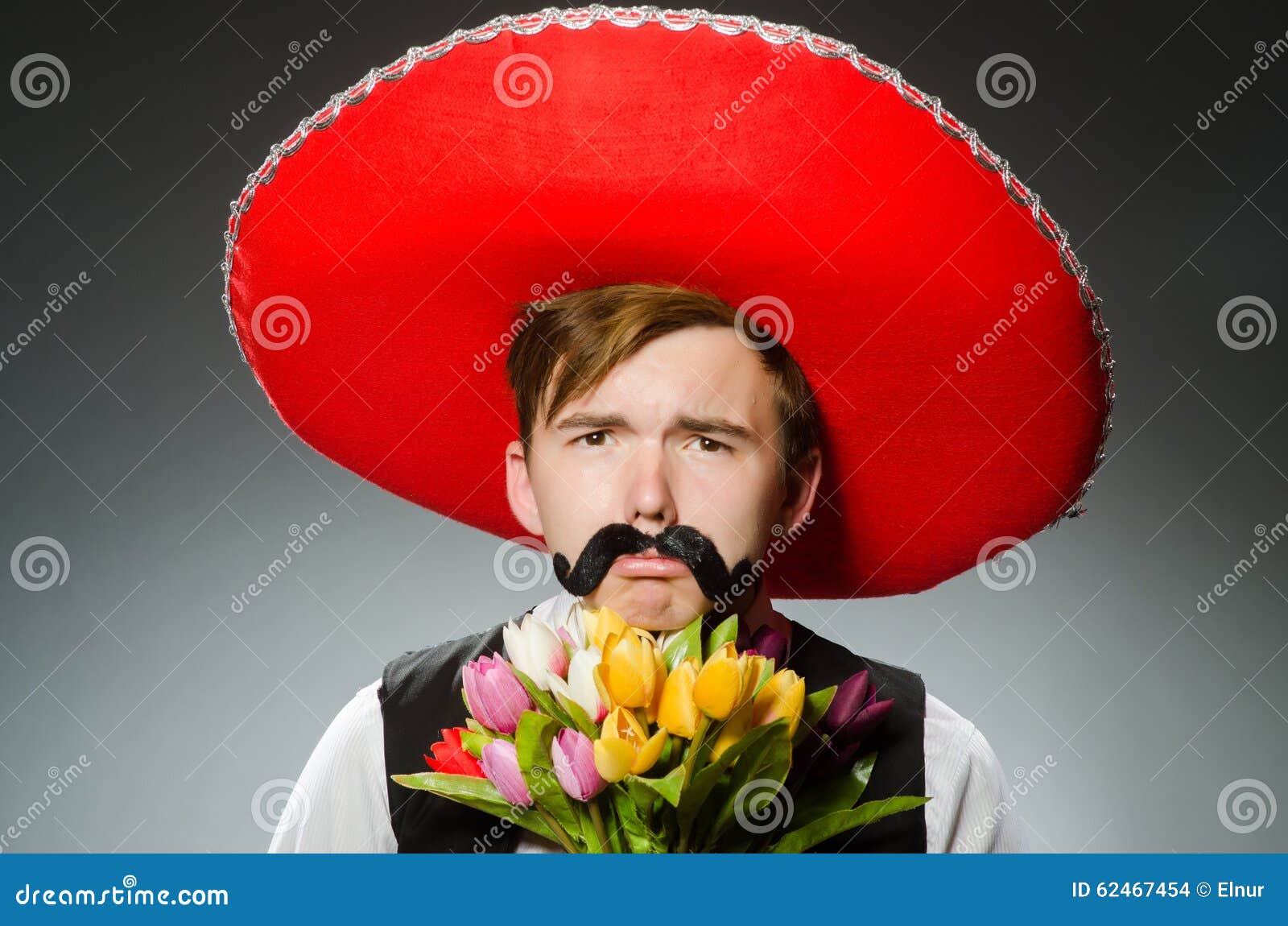 Person Wearing Sombrero Hat in Funny Concept Stock Photo Image of american, happiness 62467454