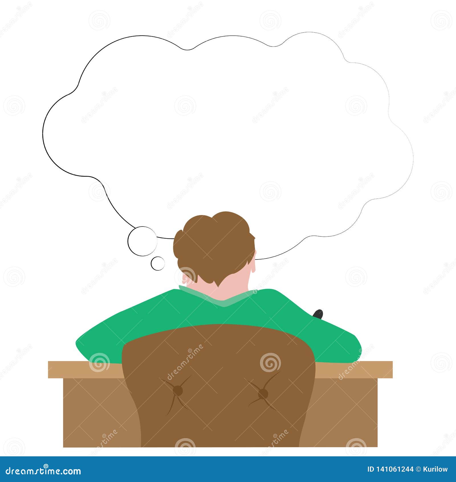 A Person Who Thinks about Something or Dreams Stock Vector A Person Who Thinks about Something or Dreams Stock Vector