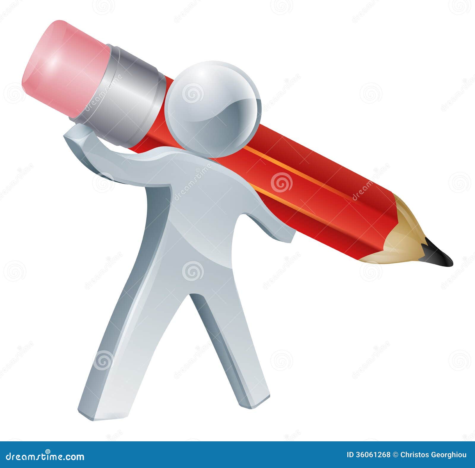 Person Writing with Giant Pencil Stock Vector Illustration of drawing, school 36061268