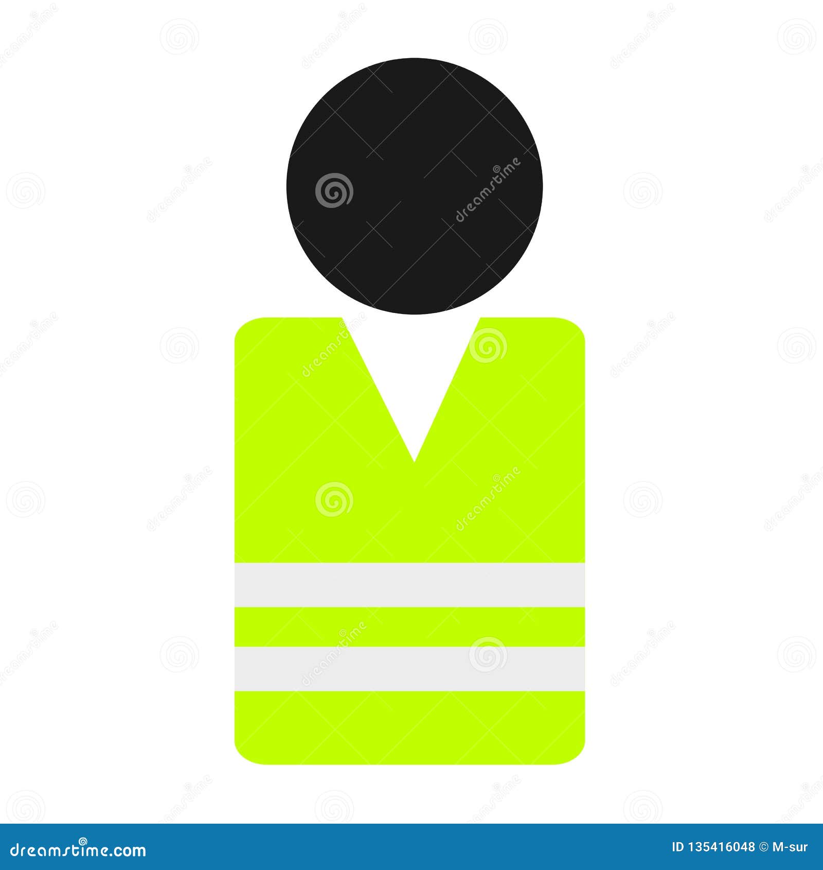 person with yellow vest - high visibility clothing for security and safety of wearer