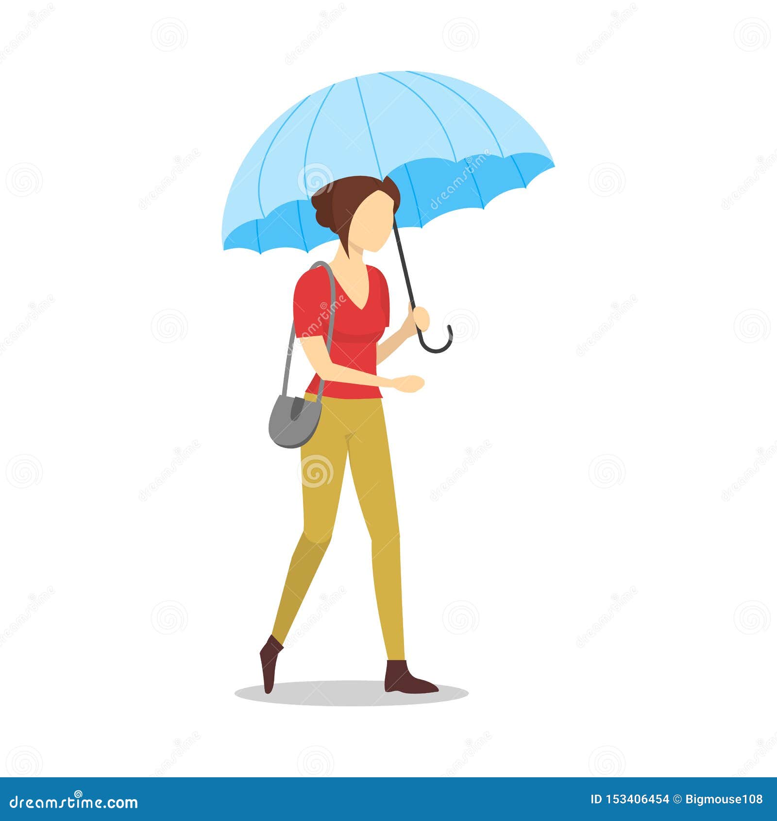Persona Del Personaje De Dibujos Animados Que Sostiene El Paraguas Azul  Vector Ilustración del Vector - Ilustración de exterior, negocios: 153406454