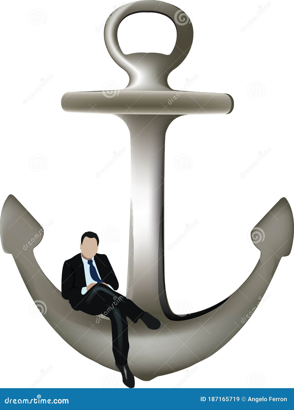 distinguished person sitting over a navigation anchor