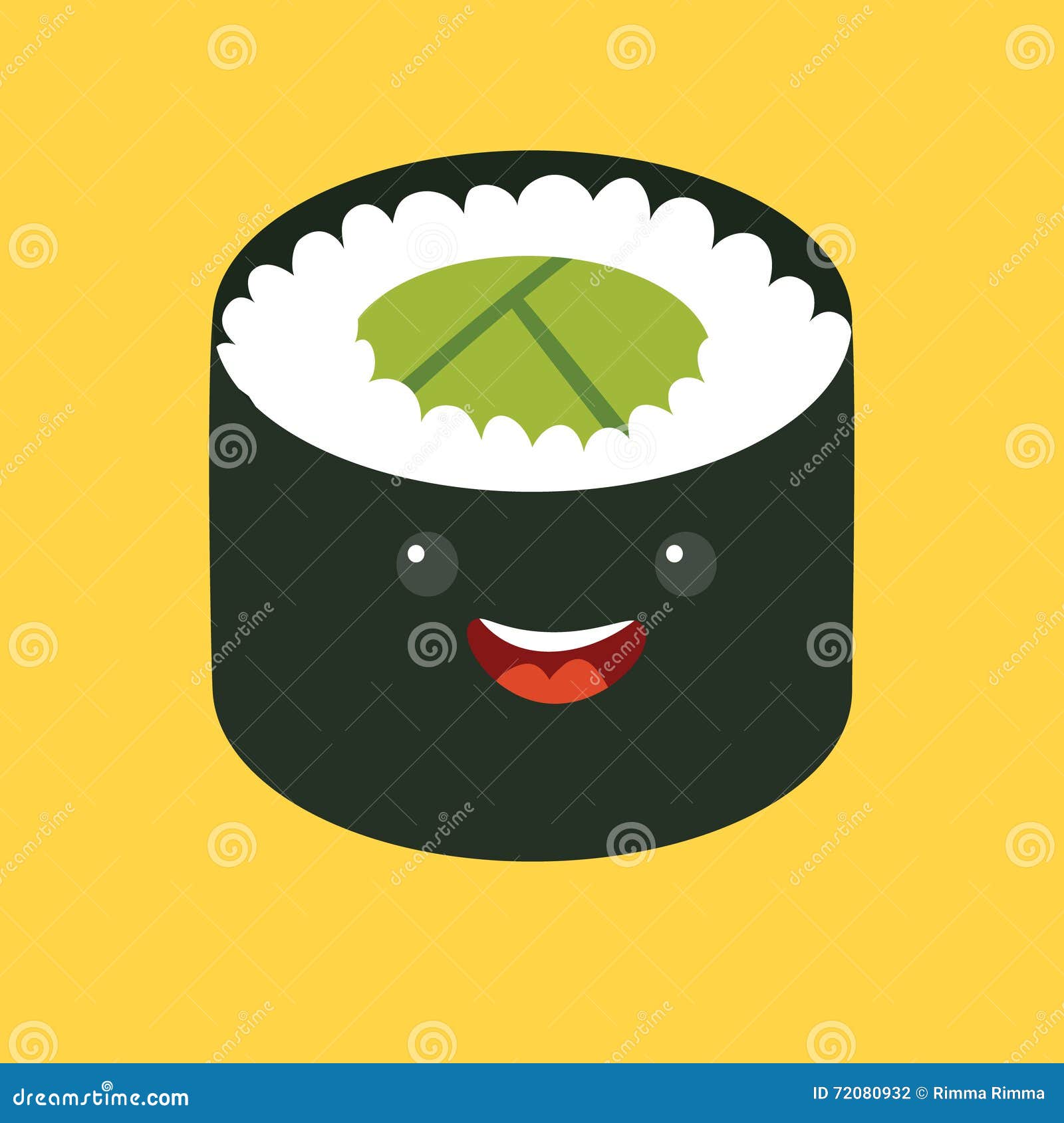 personagens de sushi felizes fofos engraçados. ícone de personagem