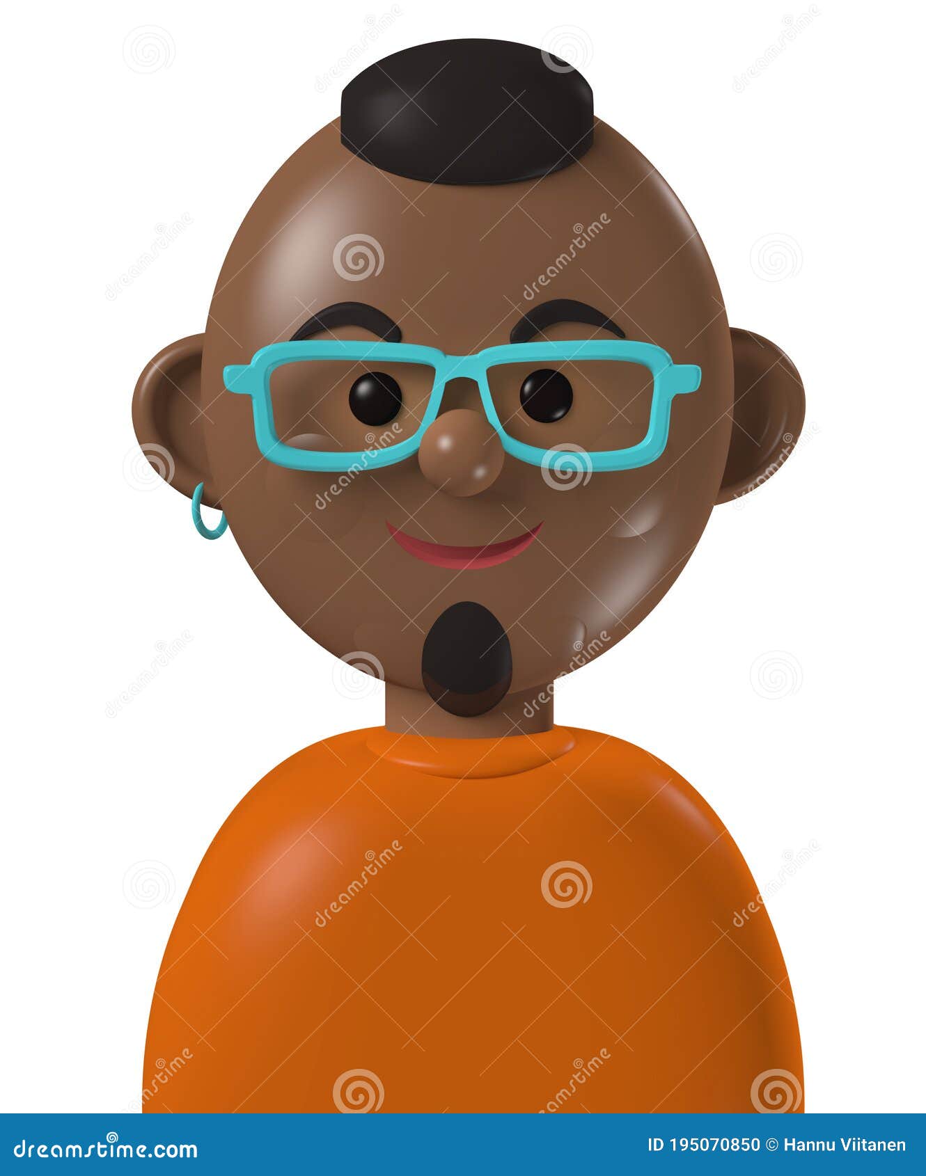 Personagem De Desenho Animado 3d Avatar Meia Idade Feliz