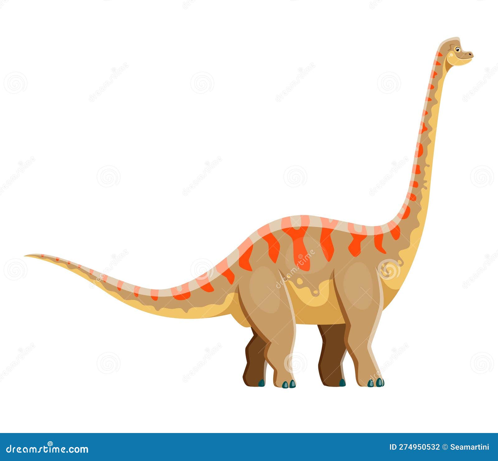 Brachiosaurus Dinossauro Desenho Animado Personagem Adesivo