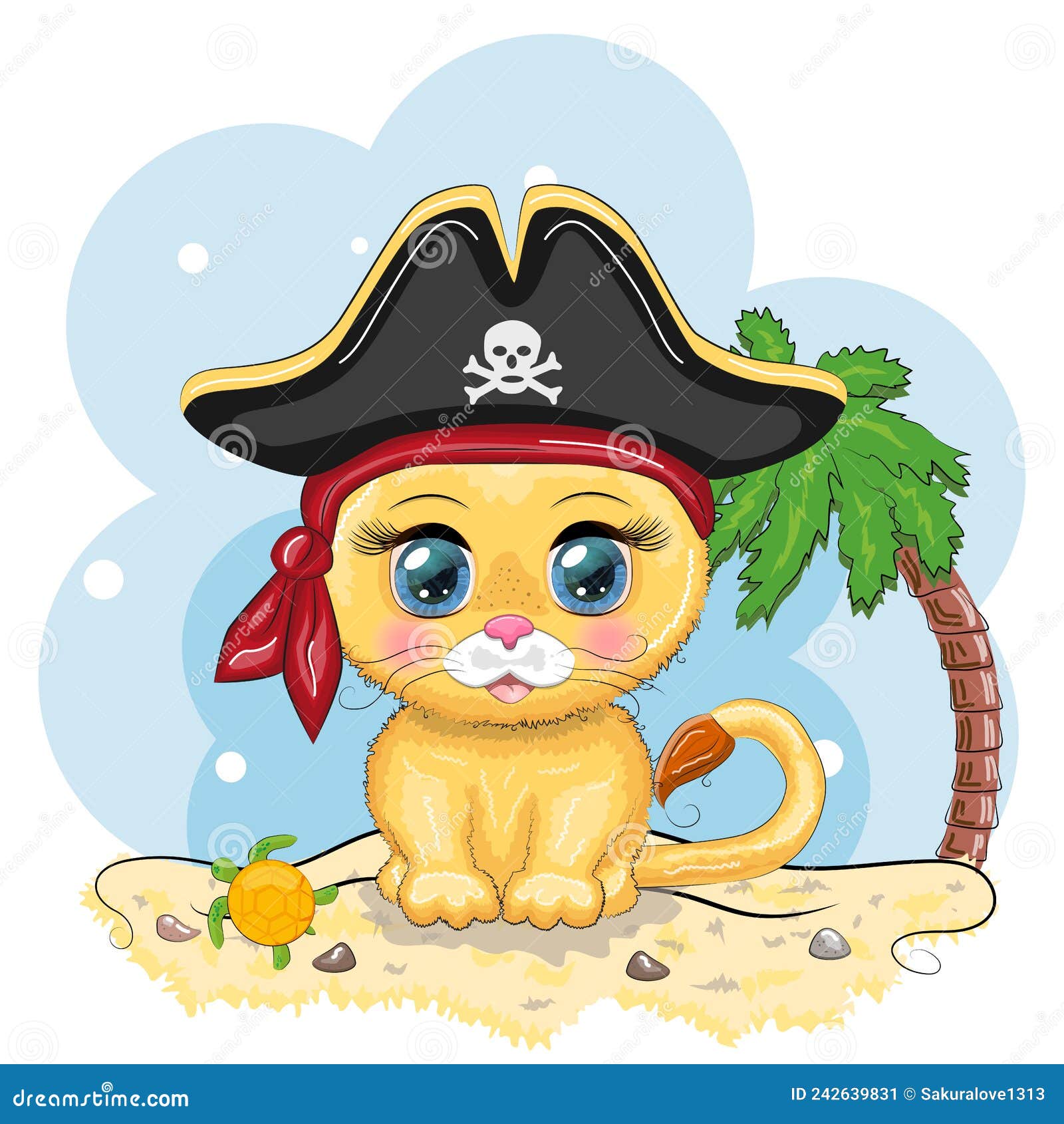 Desenho de Gato com bandana pintado e colorido por Usuário não