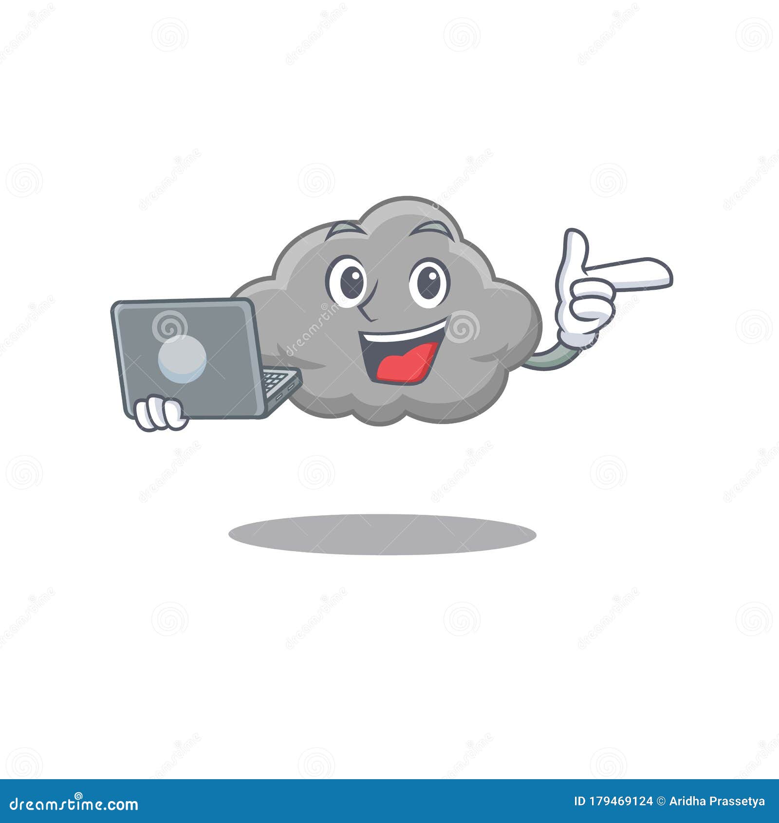 Jogos em nuvem. garota jogando jogos de laptop usando serviço de nuvem.  ilustração vetorial.
