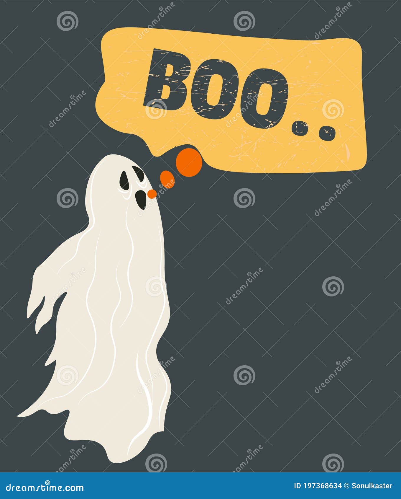 Vetores de Fantasma Fofo Dizendo Boo Ilustração Vetorial Do