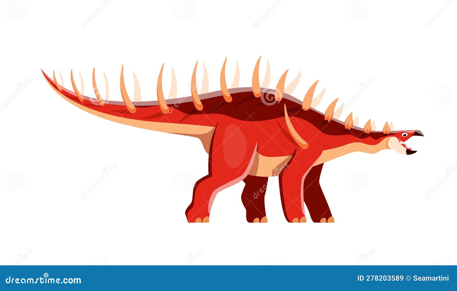 Personagem De Desenho Animado De Dinossauro Rosa-fofo Ilustração