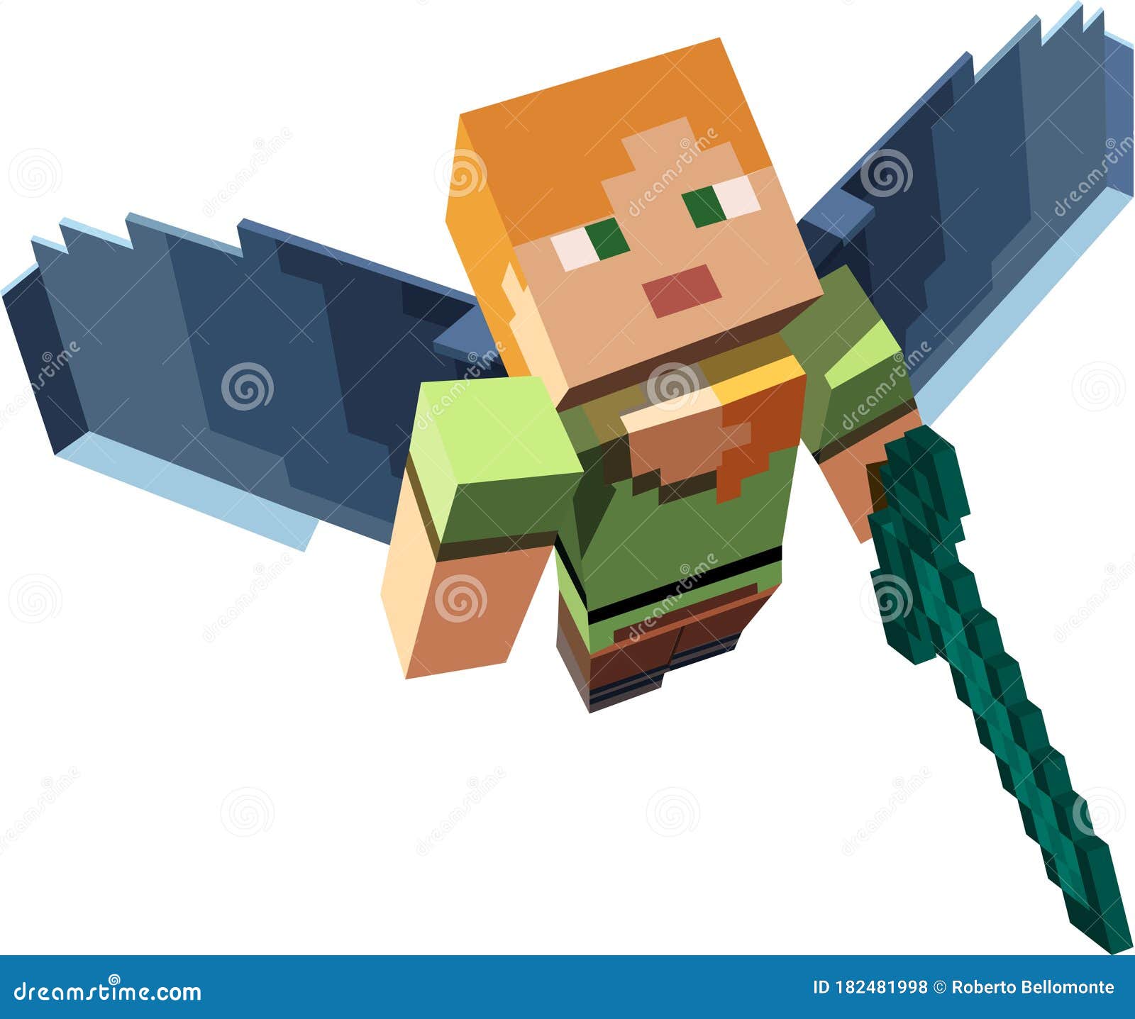 Personagem Minecraft Com Asas E Espadas Foto de Stock Editorial -  Ilustração de dele, loira: 182481998