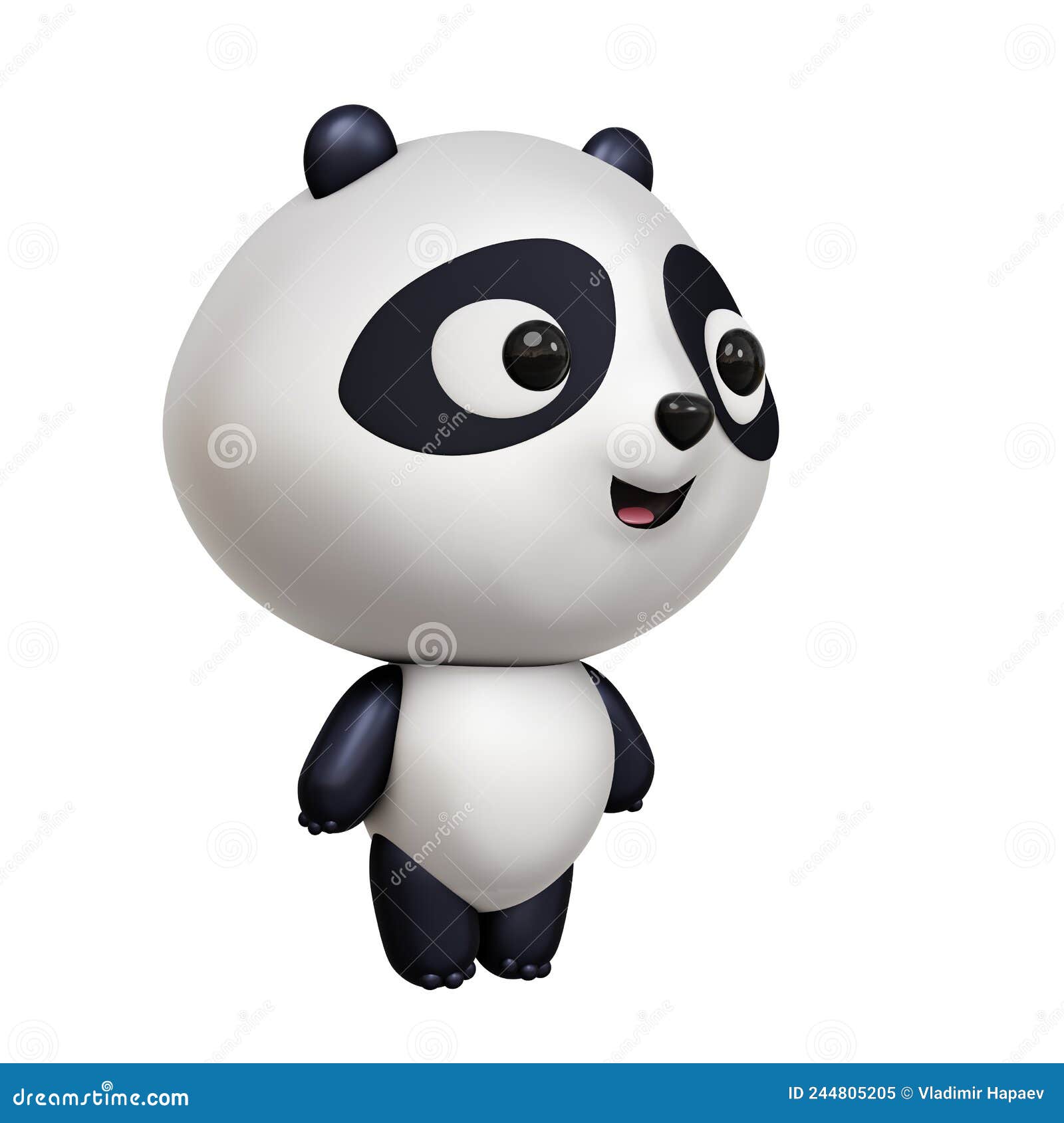 Cara De Panda De Desenho Animado. Ilustração Fofa Do Panda