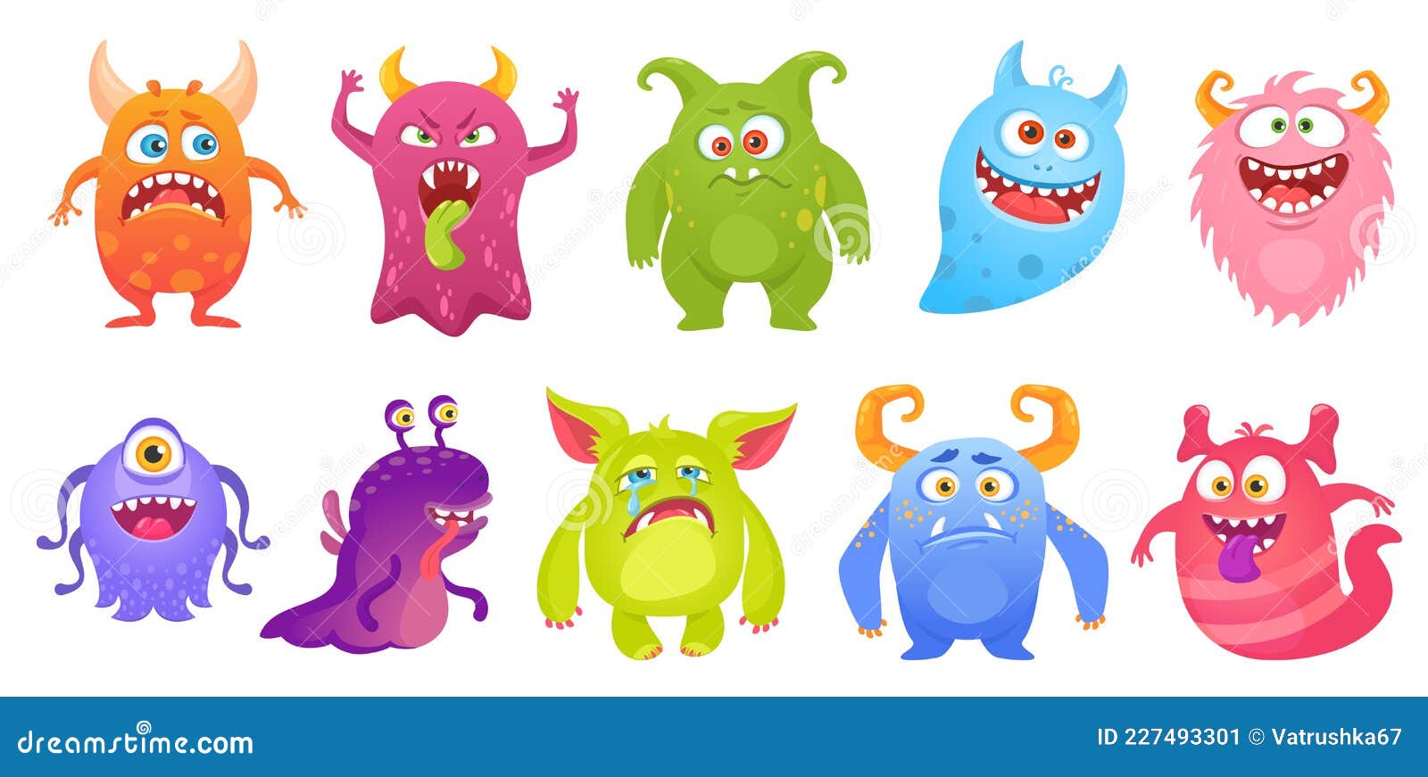 Monstros de jogos de desenhos animados criaturas alienígenas e