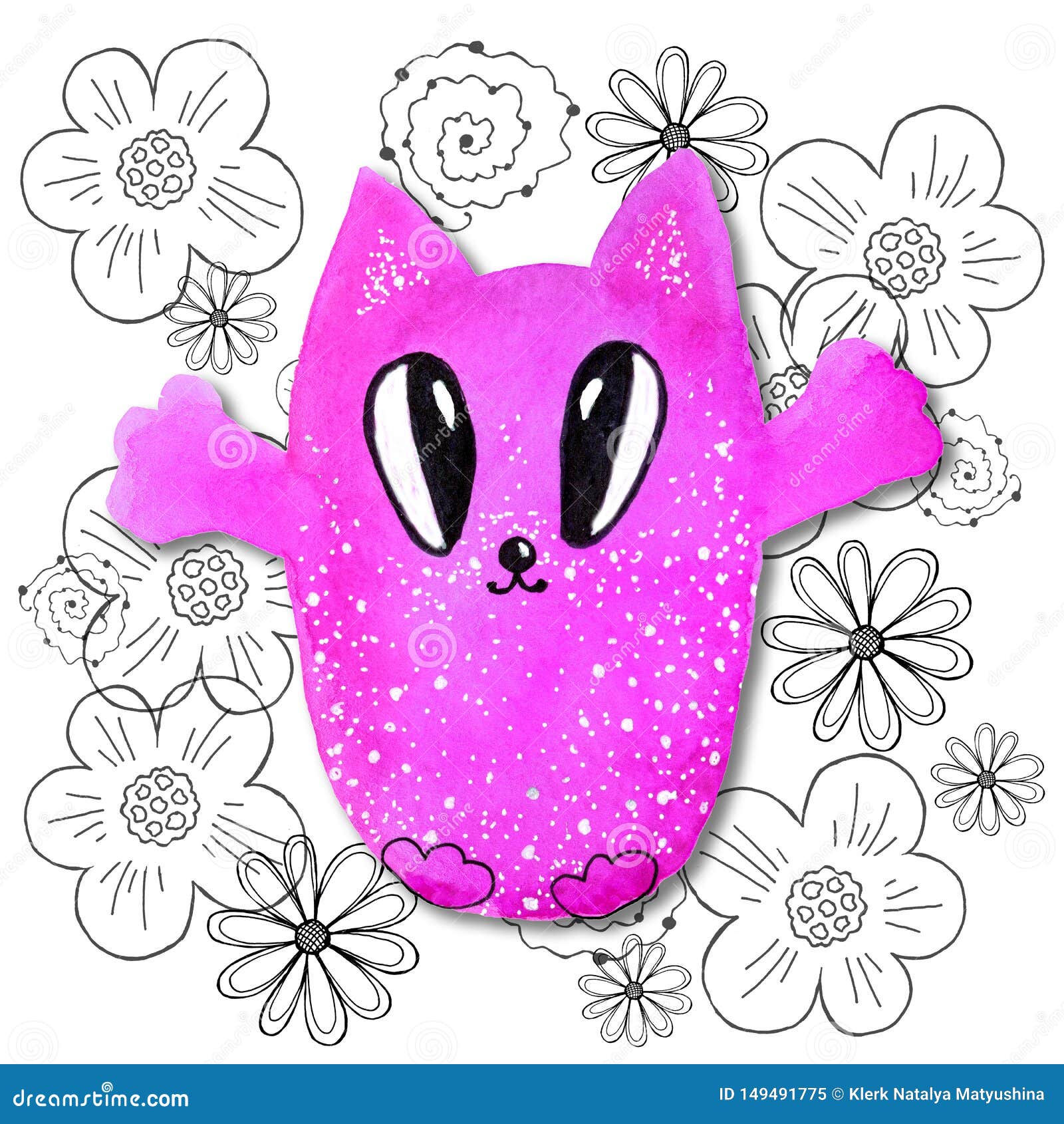 Papel de parede kawaii gatinhos rosa