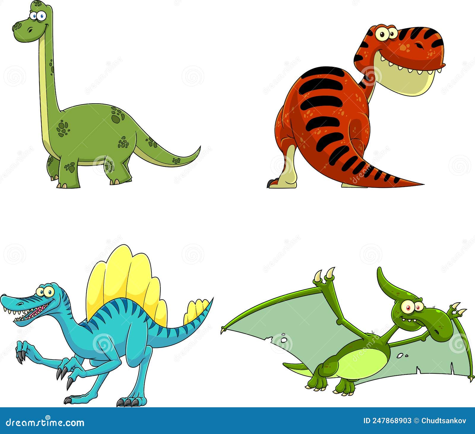 Personagens De Desenho Animado De Dinossauros E Animais De Dino De