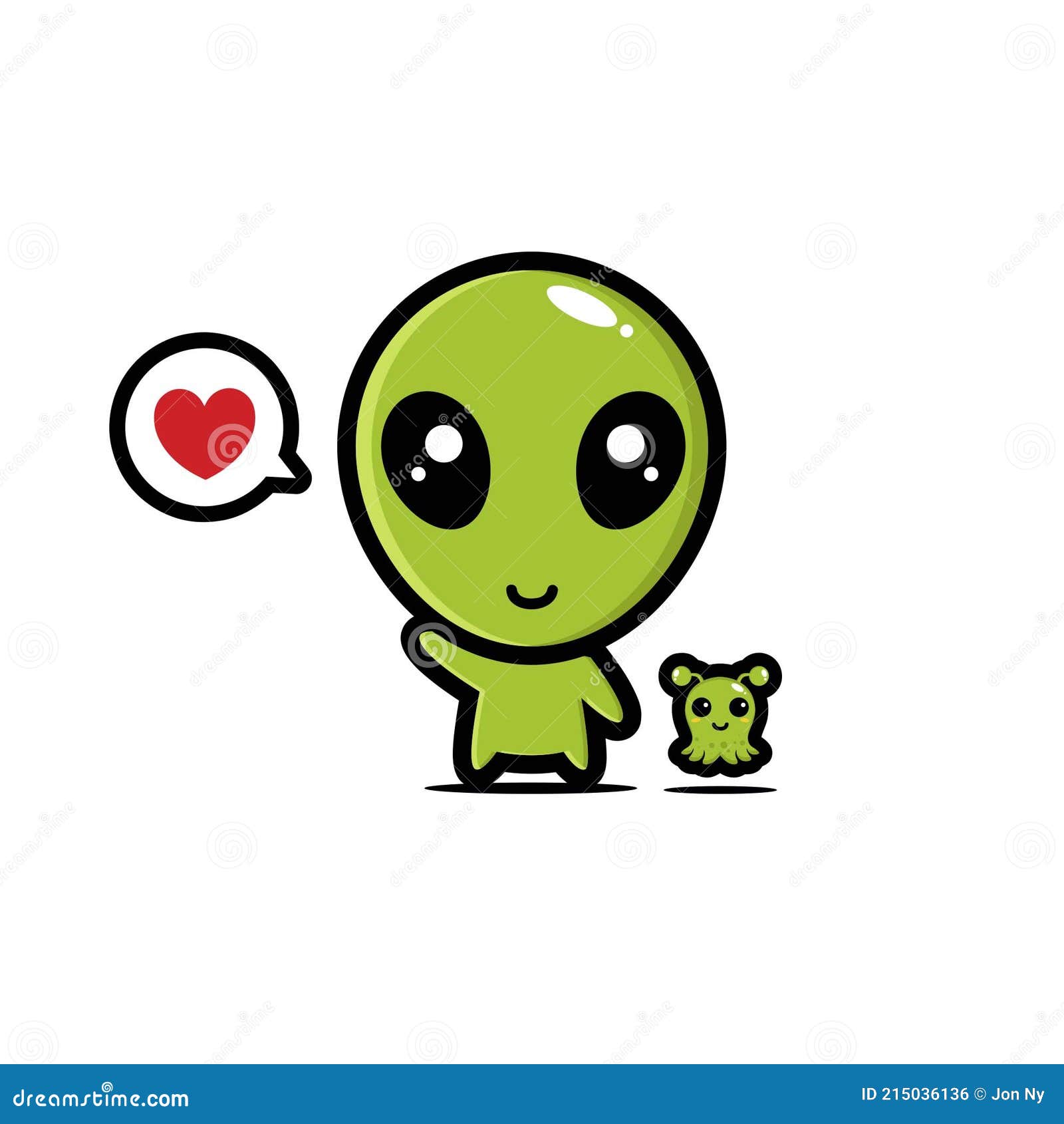 Ilustração de personagem de desenho animado monstro alienígena