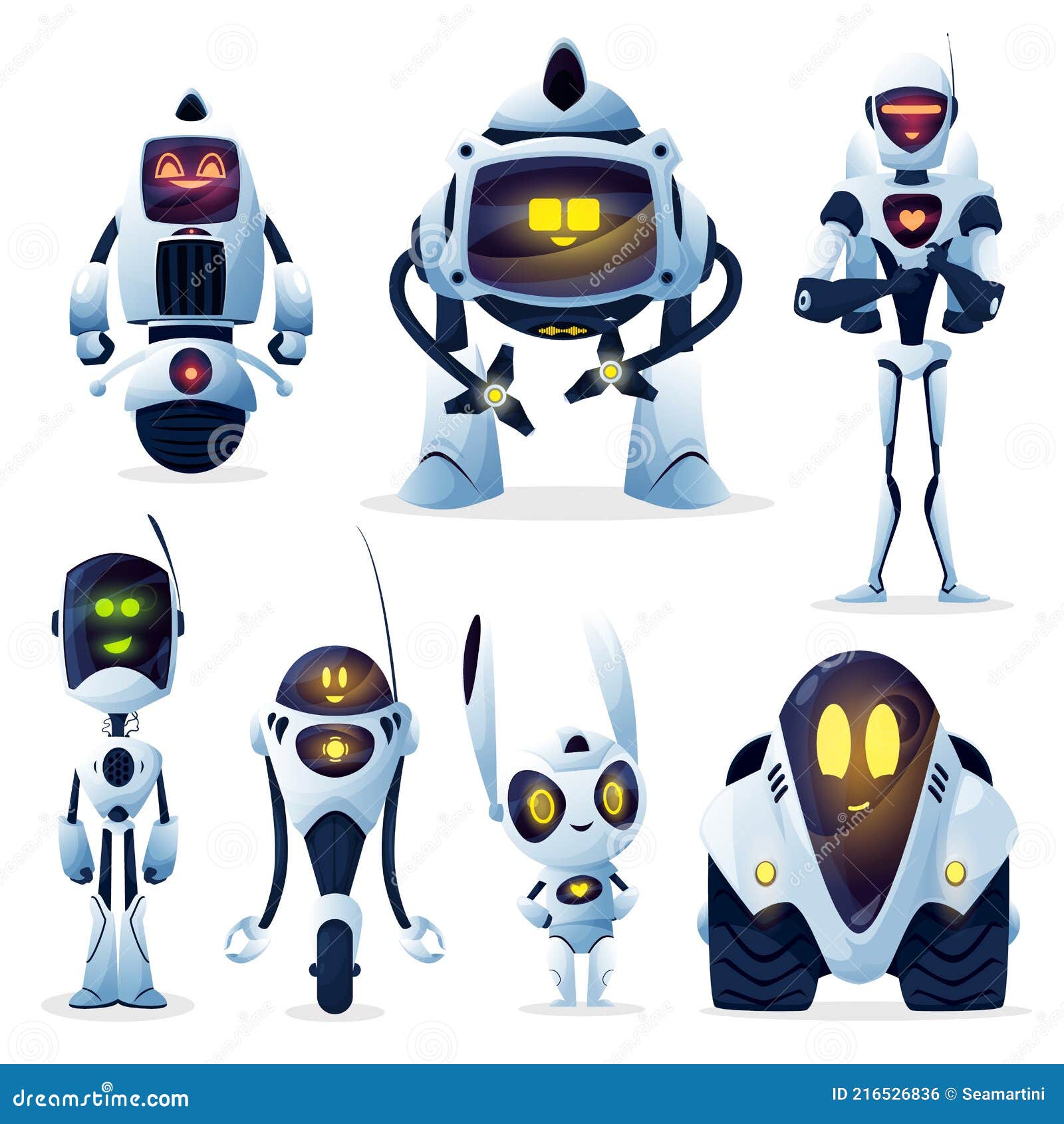 Encontre dois jogos de robôs iguais, enigma de droids de desenho animado