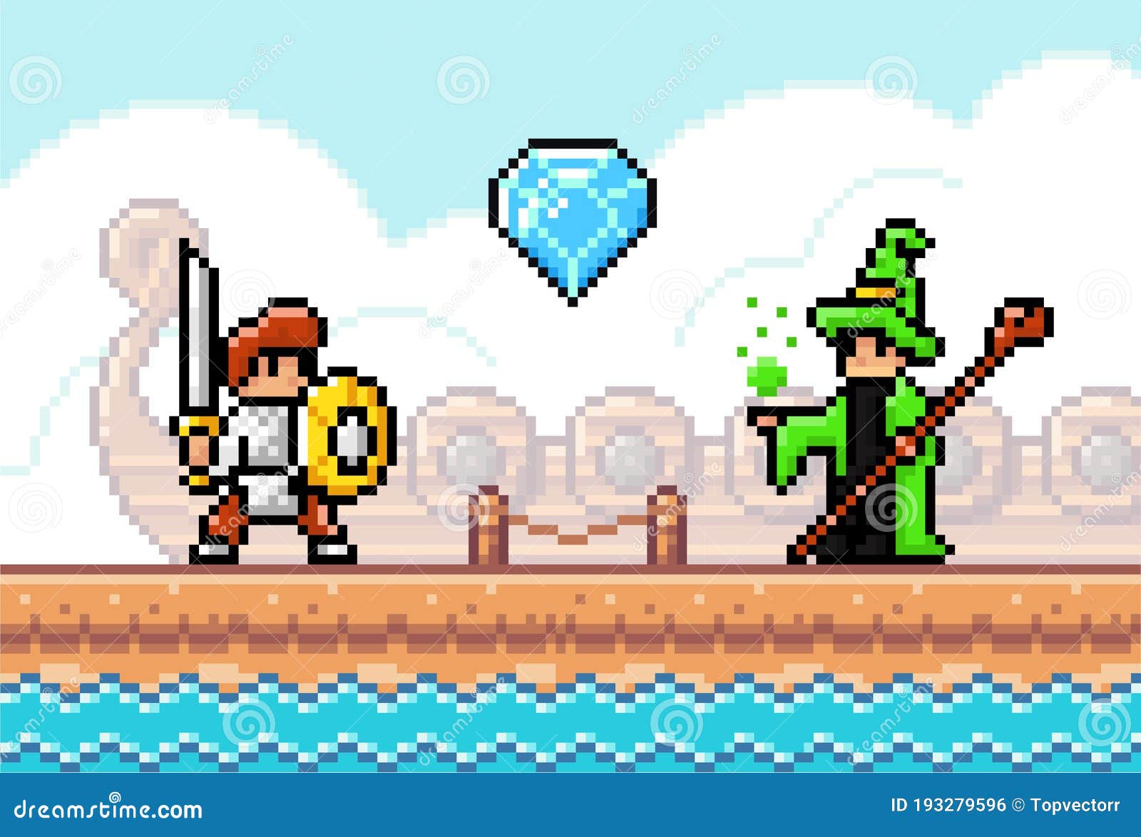 Jogo de 2 árvores de pixel, arte de pixel. vetor imagem vetorial