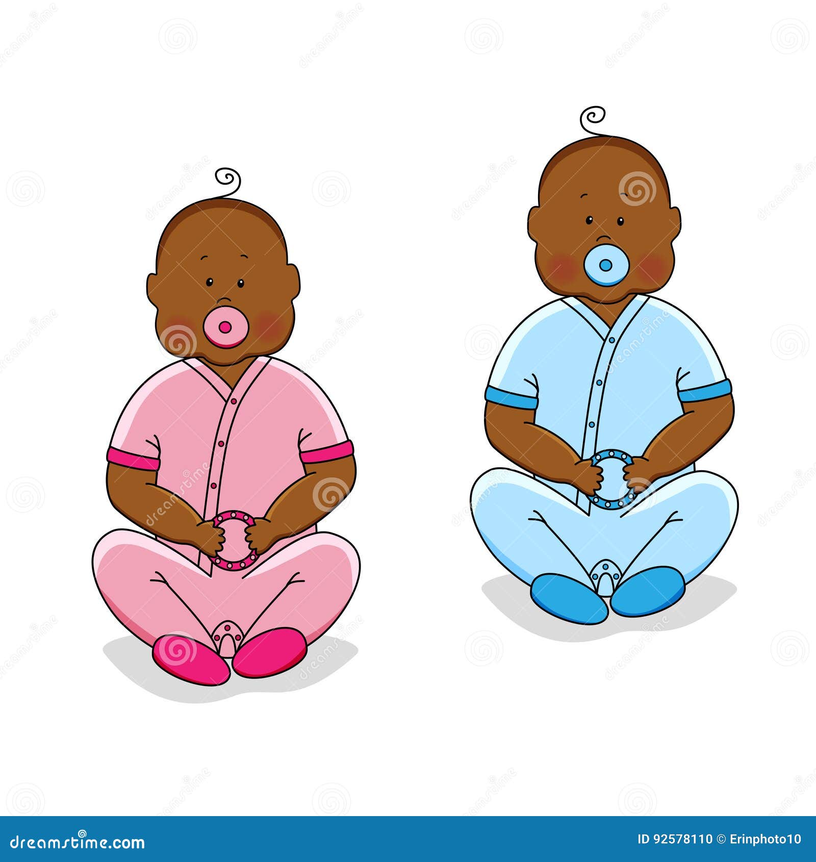 Personaggi Dei Cartoni Animati Svegli Dei Neonati Illustrazione Vettoriale Illustrazione Di Bello Africano