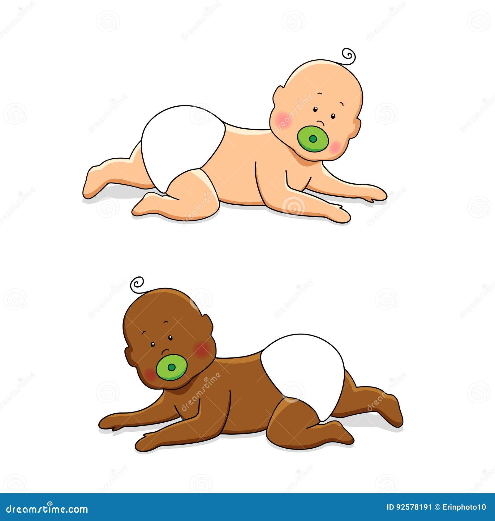 Personaggi Dei Cartoni Animati Svegli Dei Neonati Illustrazione Vettoriale Illustrazione Di Vita Cute