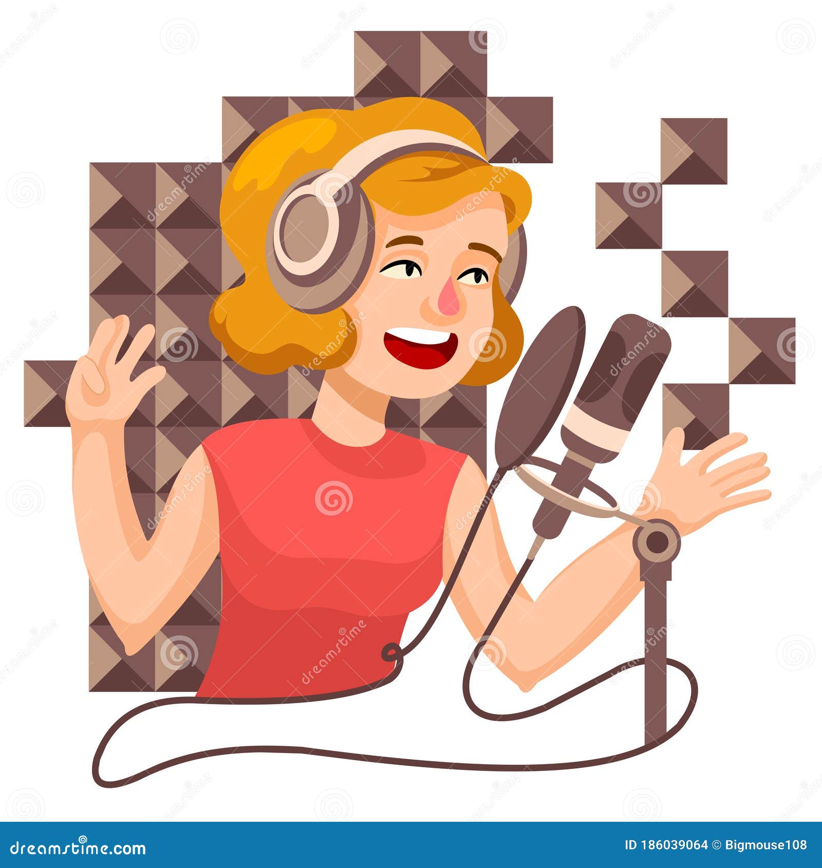 Personaje De Color De Dibujos Animados Mujer Y Concepto De Estudio De Grabación De Voz. Vector Ilustración del Vector - Ilustración de elemento, profesional: 186039064 Personaje De Color De Dibujos Animados Mujer Y Concepto De Estudio De Grabación De Voz. Vector Ilustración del Vector - Ilustración de elemento, profesional: 186039064