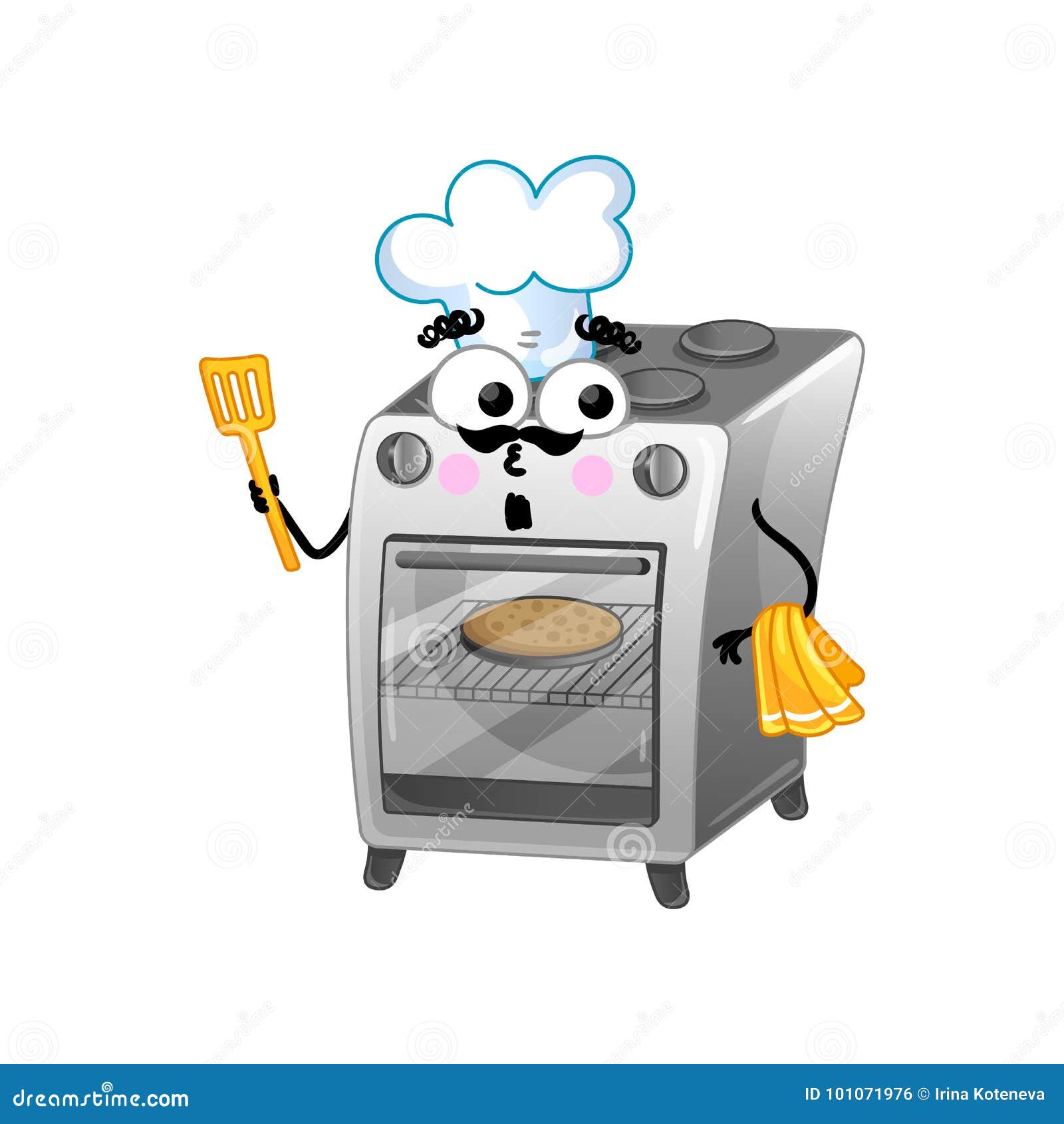 Personaje De Dibujos Animados Aislado Divertido De La Estufa De Cocina  Ilustración del Vector - Ilustración de horno, equipo: 101071976