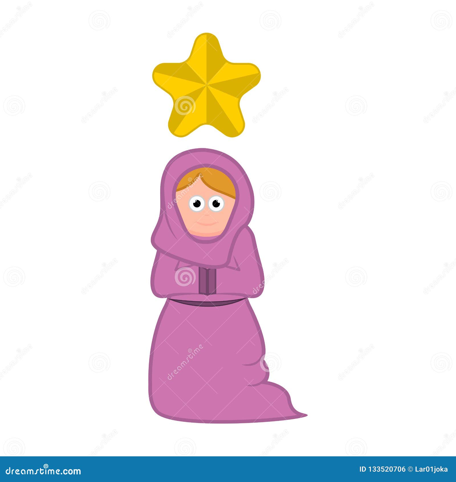 Personaje De Dibujos Animados Aislado De La Virgen María Navidad  Ilustración del Vector - Ilustración de maria, arte: 133520706