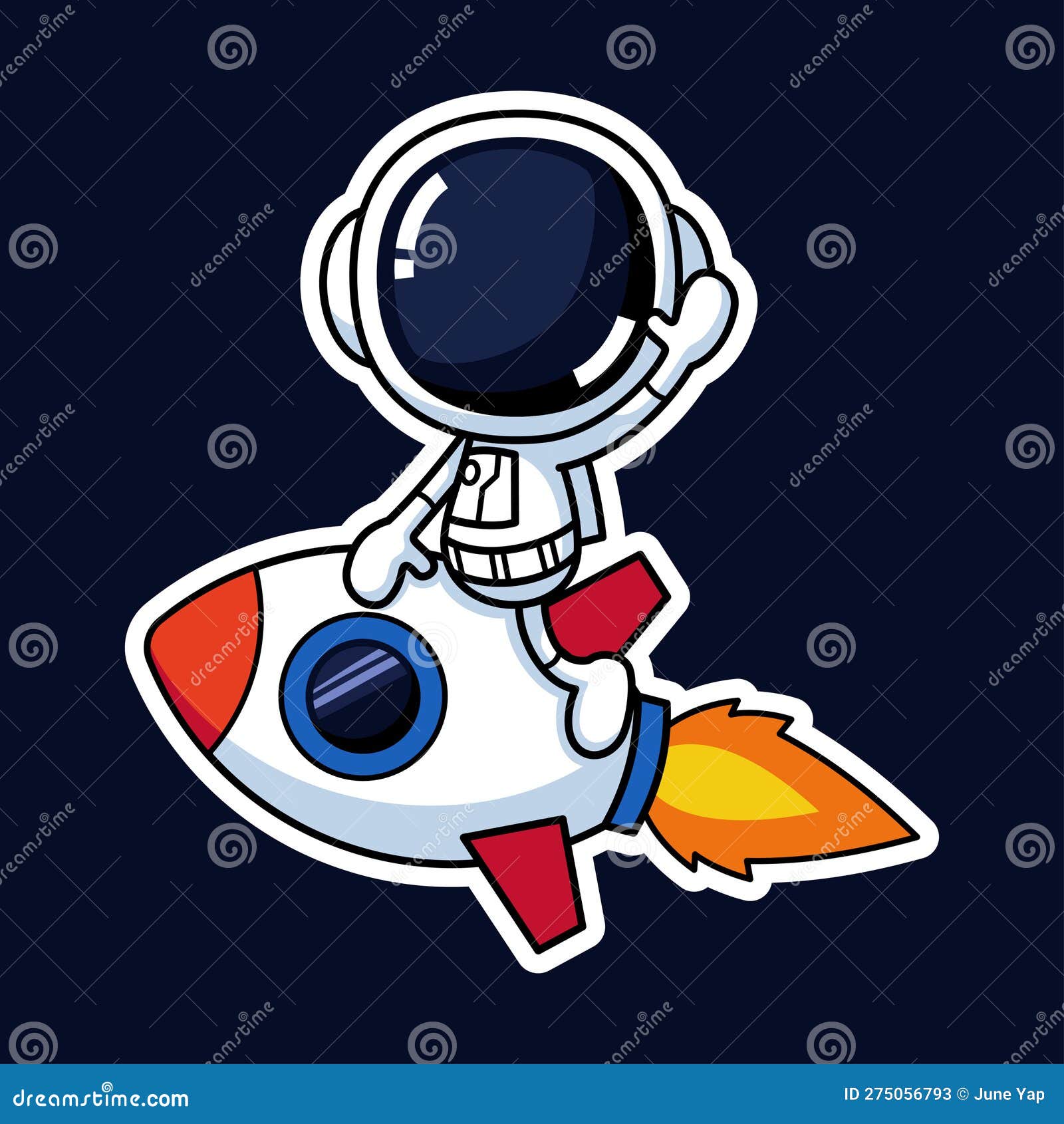 Astronauta en el espacio, Vector Premium