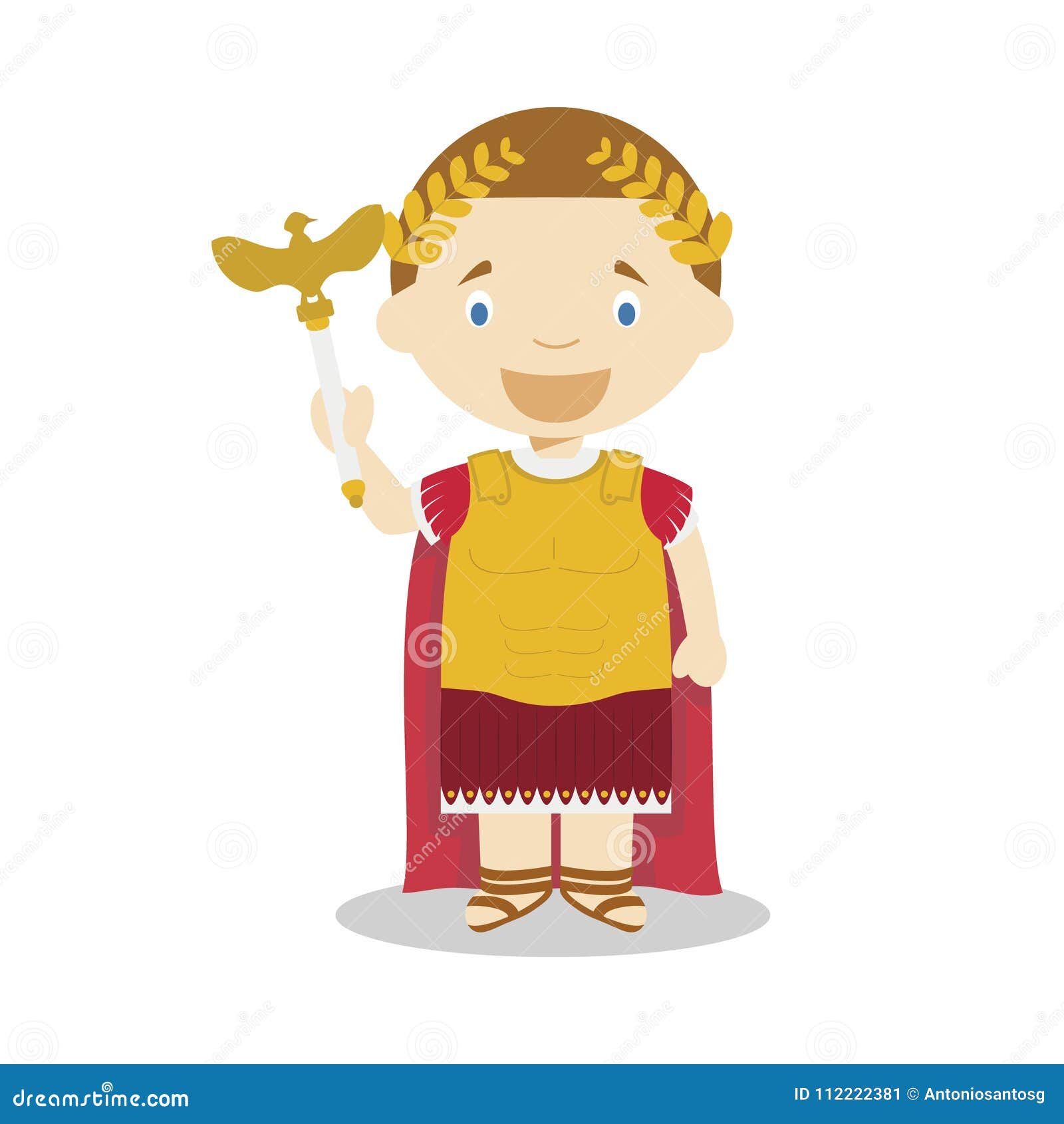 Personaje De Dibujos Animados De Augustus Del Emperador Ilustración Del  Vector Ilustración del Vector - Ilustración de sonriente, conquistador:  112222381