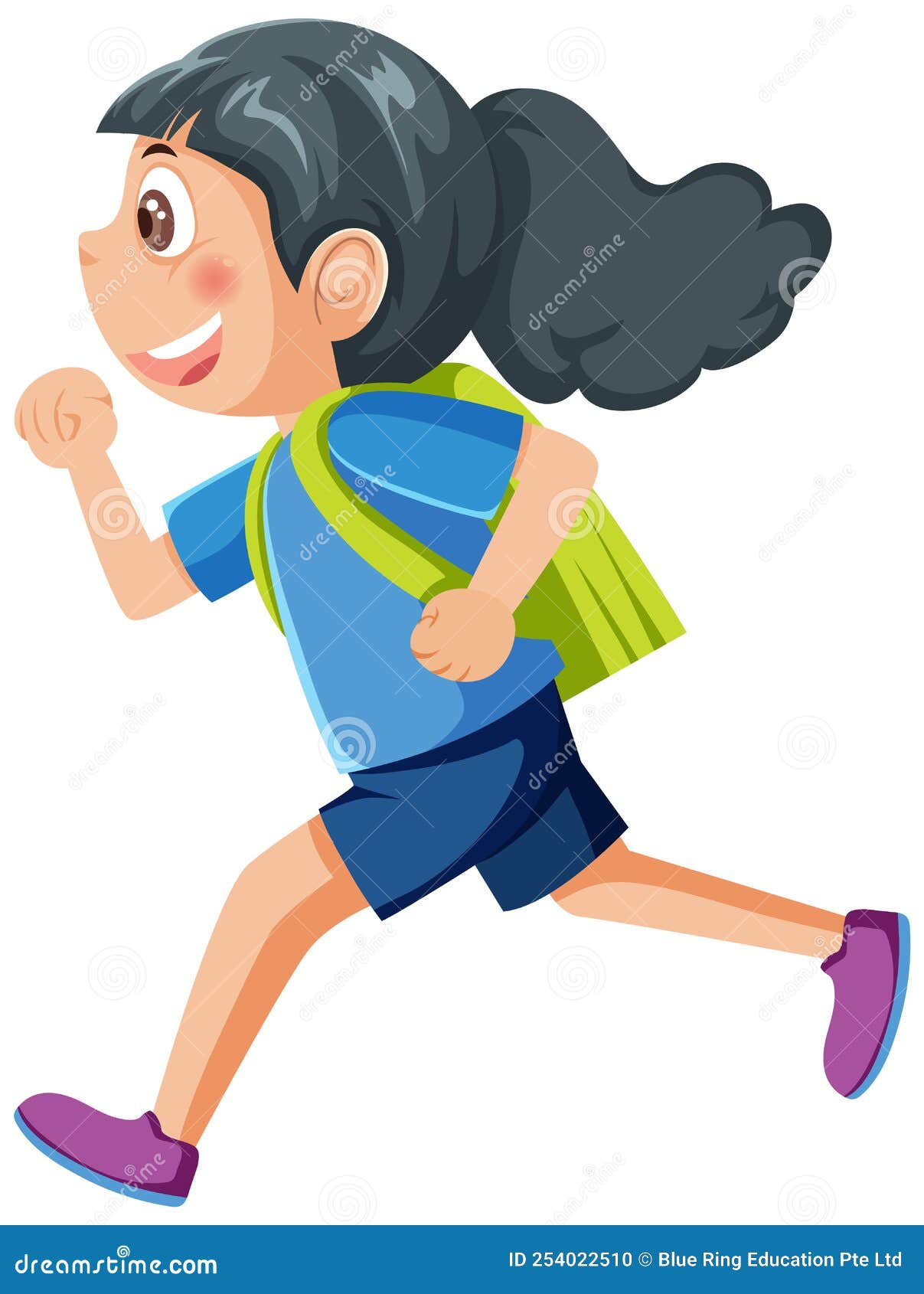 Personaje De Dibujos Animados De Chica Corriendo Ilustración del Vector -  Ilustración de primario, corriendo: 254022510