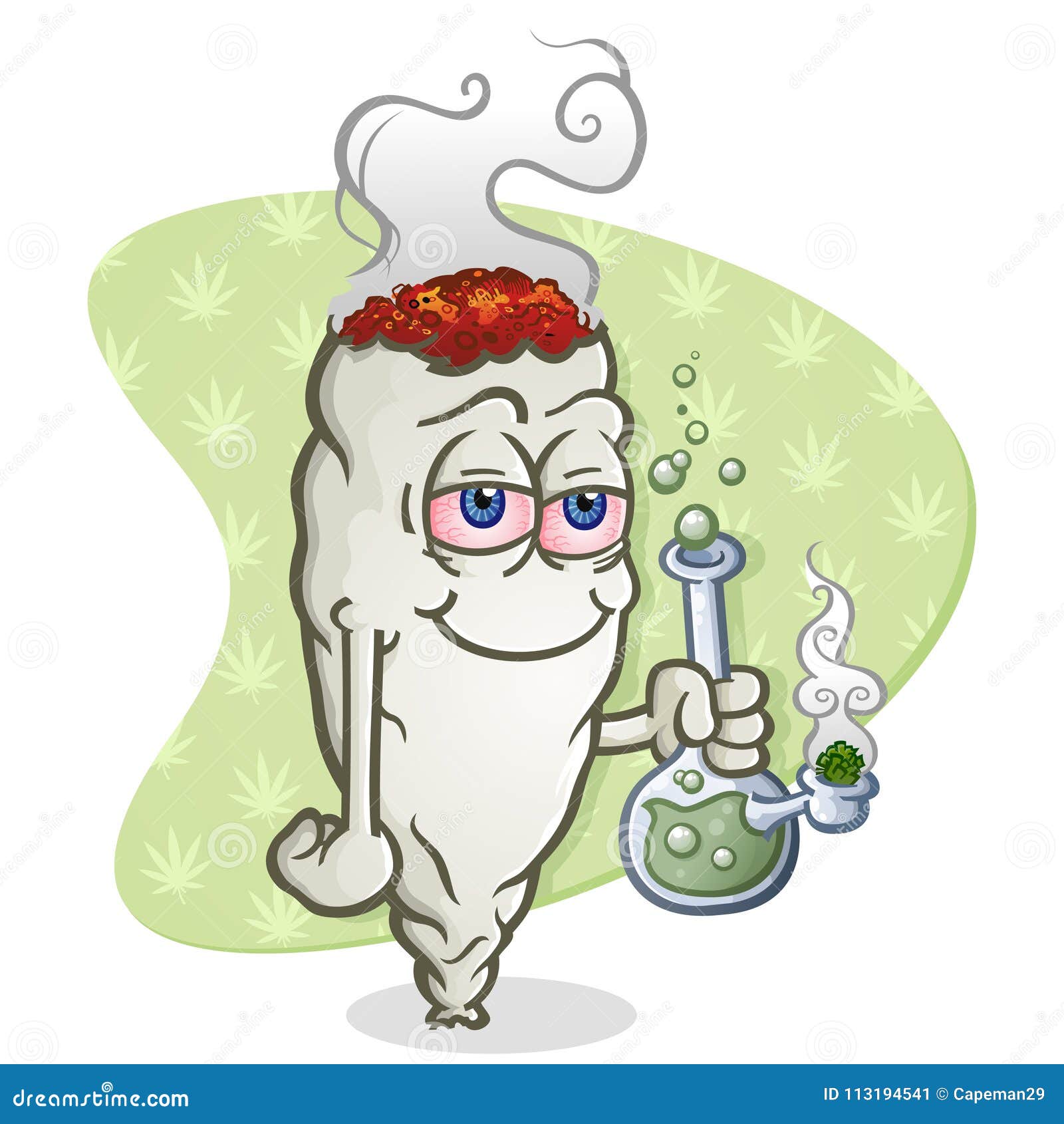 Personaje De Dibujos Animados Común De La Marijuana Que Fuma Un Bong  Ilustración del Vector - Ilustración de burbuja, hoja: 113194541