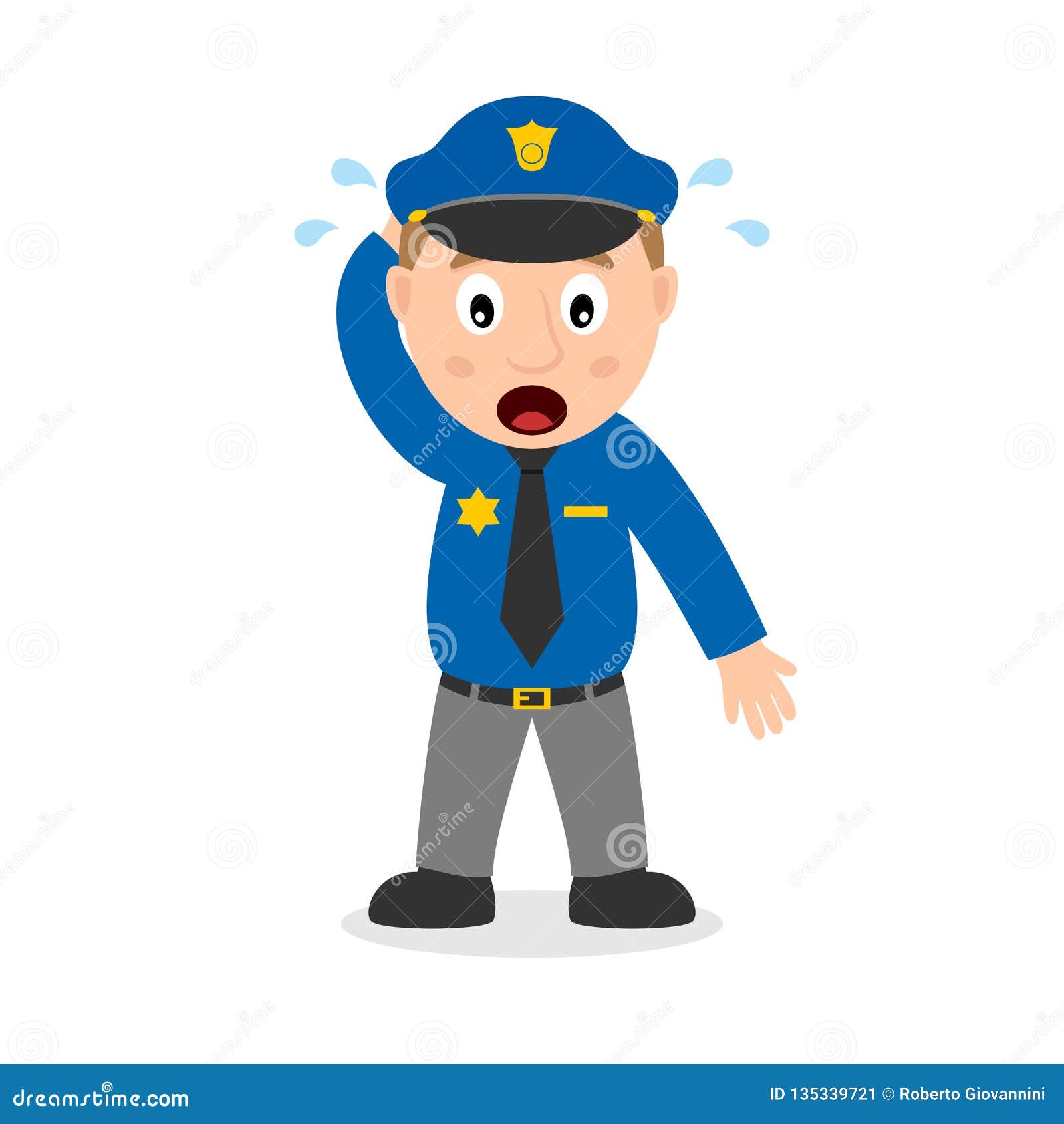 Personaje De Dibujos Animados Confuso Del Policía Ilustración del Vector - Ilustración de confuso, poli: 135339721 Personaje De Dibujos Animados Confuso Del Policía Ilustración del Vector - Ilustración de confuso, poli: 135339721