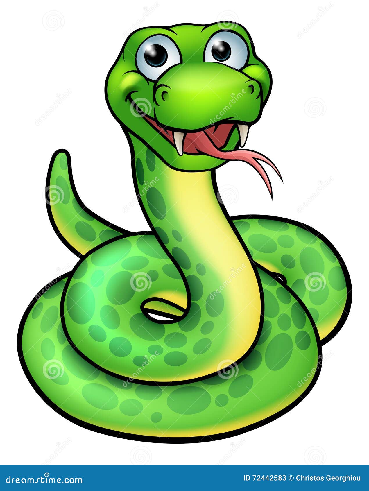 Personaje De Dibujos Animados De La Serpiente Ilustración del Vector -  Ilustración de serpientes, colmillo: 72442583