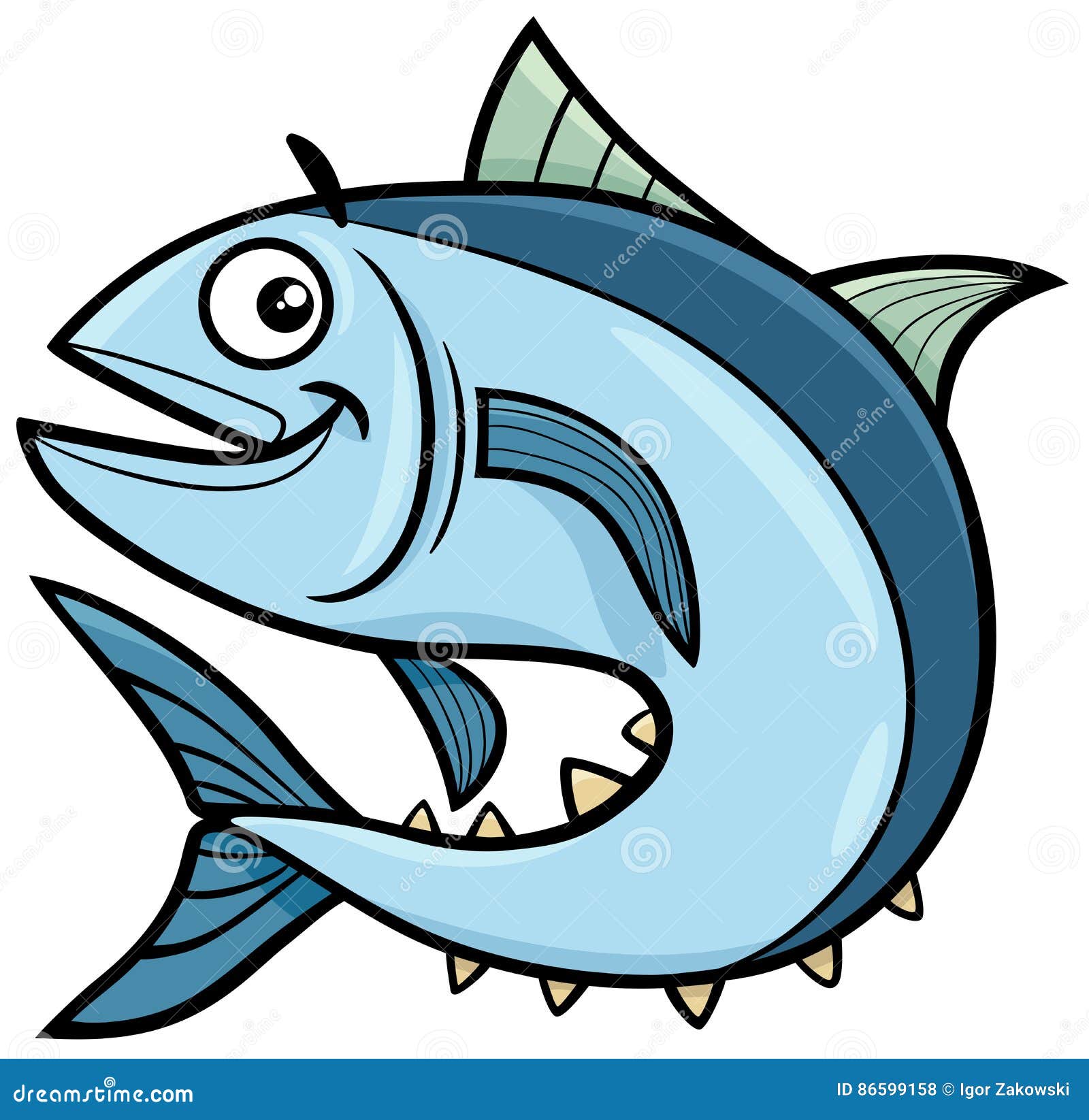 Personaje De Dibujos Animados De Los Pescados De Atún Ilustración del  Vector - Ilustración de divertido, vida: 86599158