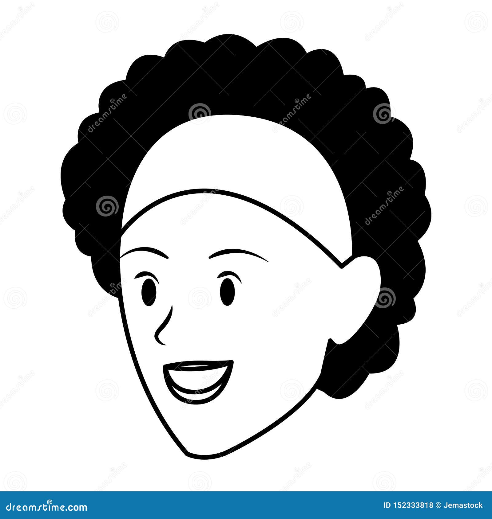 Personaje De Dibujos Animados Del Avatar De La Cara De La Mujer En Blanco Y  Negro Ilustración del Vector - Ilustración de avatar, manera: 152333818