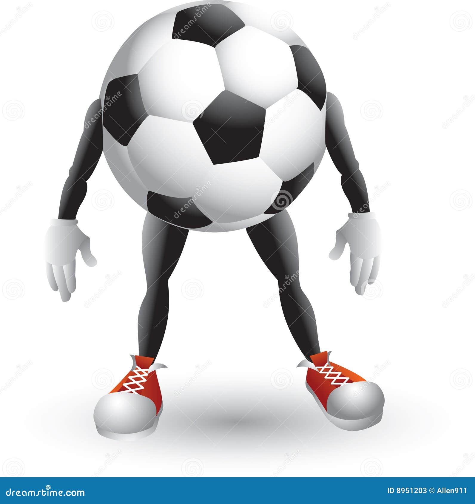 Personaje De Dibujos Animados Del Balón De Fútbol Ilustración del Vector -  Ilustración de inventario, muchedumbre: 8951203