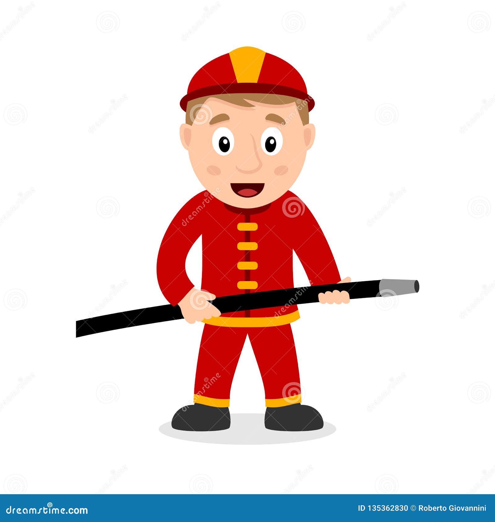 Personaje De Dibujos Animados Del Bombero Con La Manguera Ilustración del Vector - Ilustración de sonriente, aislado: 135362830 Personaje De Dibujos Animados Del Bombero Con La Manguera Ilustración del Vector - Ilustración de sonriente, aislado: 135362830