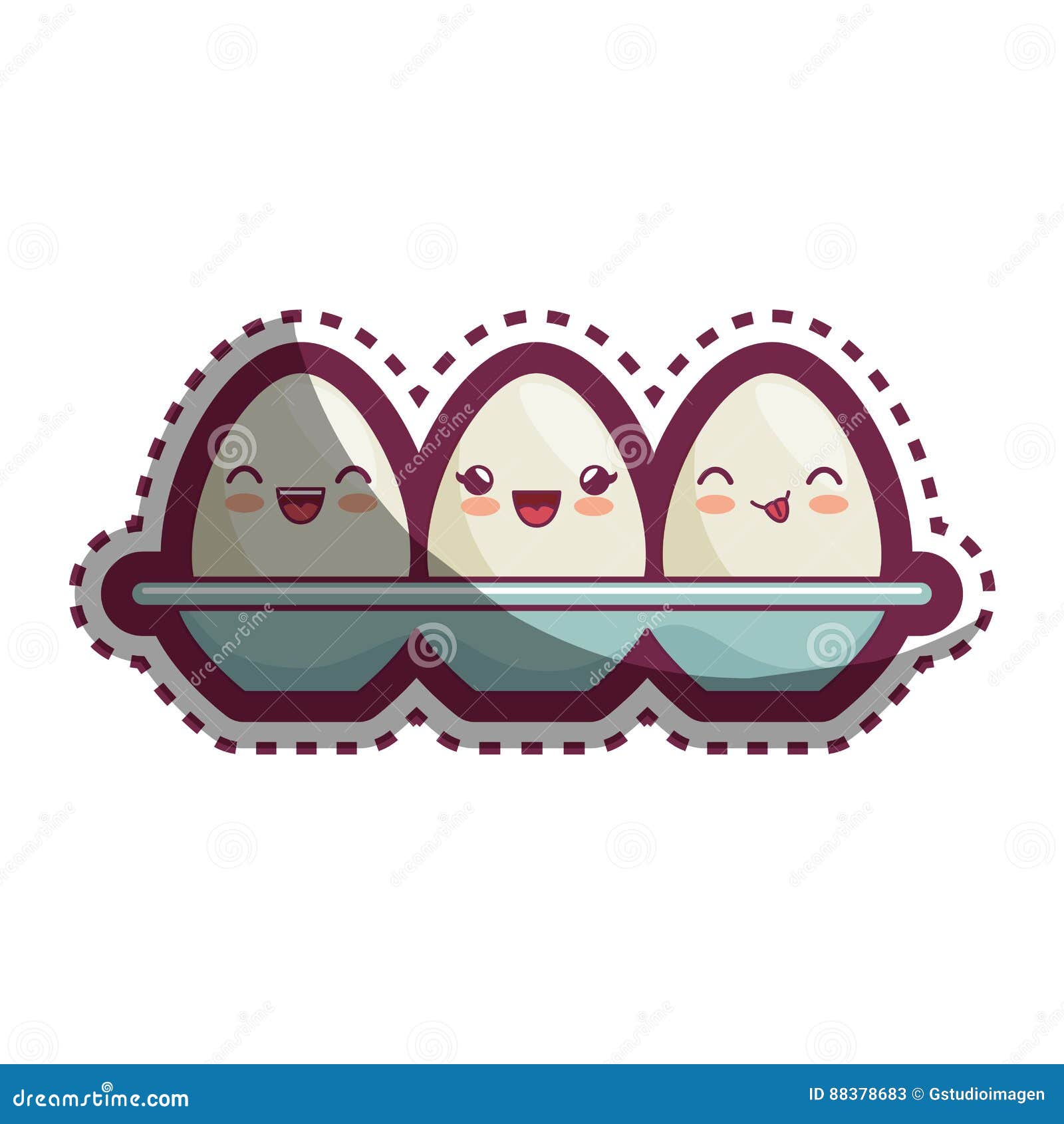 Personaje De Dibujos Animados Del Cartón De Huevos Ilustración del Vector -  Ilustración de alimento, desayuno: 88378683