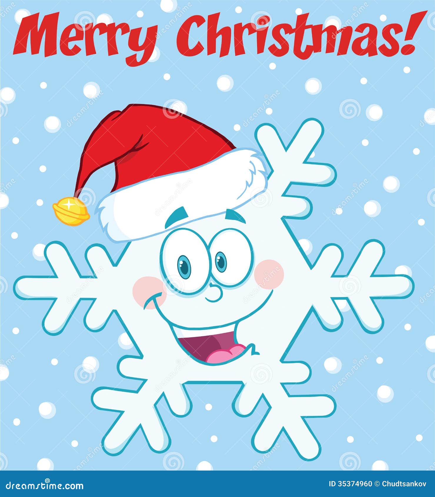 Personaje De Dibujos Animados Del Copo De Nieve Del Saludo De La Feliz  Navidad Con Santa Hat Stock de ilustración - Ilustración de saludo,  sombrero: 35374960