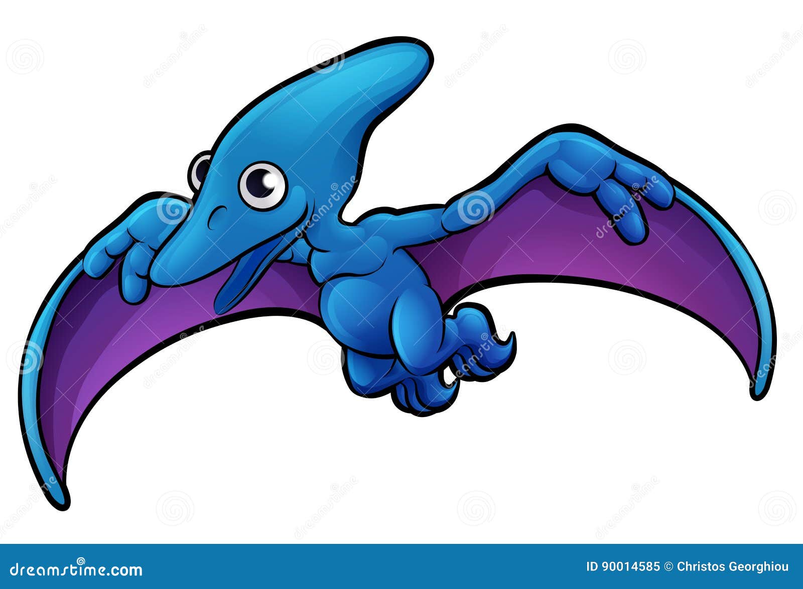 Personaje De Dibujos Animados Del Dinosaurio Del Pterodáctilo Ilustración  del Vector - Ilustración de conjunto, monstruo: 90014585