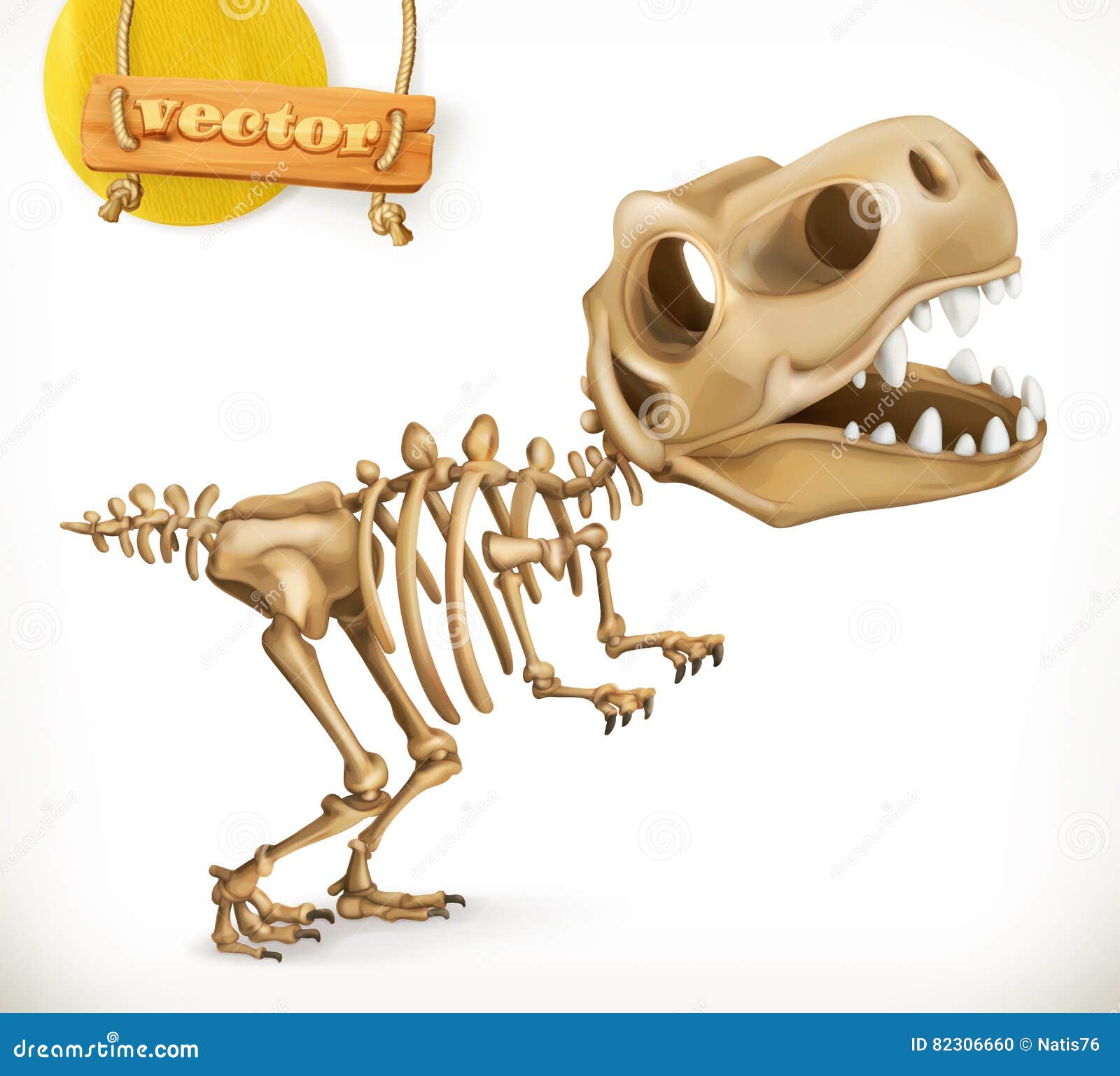 Personaje De Dibujos Animados Del Esqueleto Del Dinosaurio Icono Divertido  Del Vector De Los Animales Ilustración del Vector - Ilustración de viejo,  hueso: 82306660