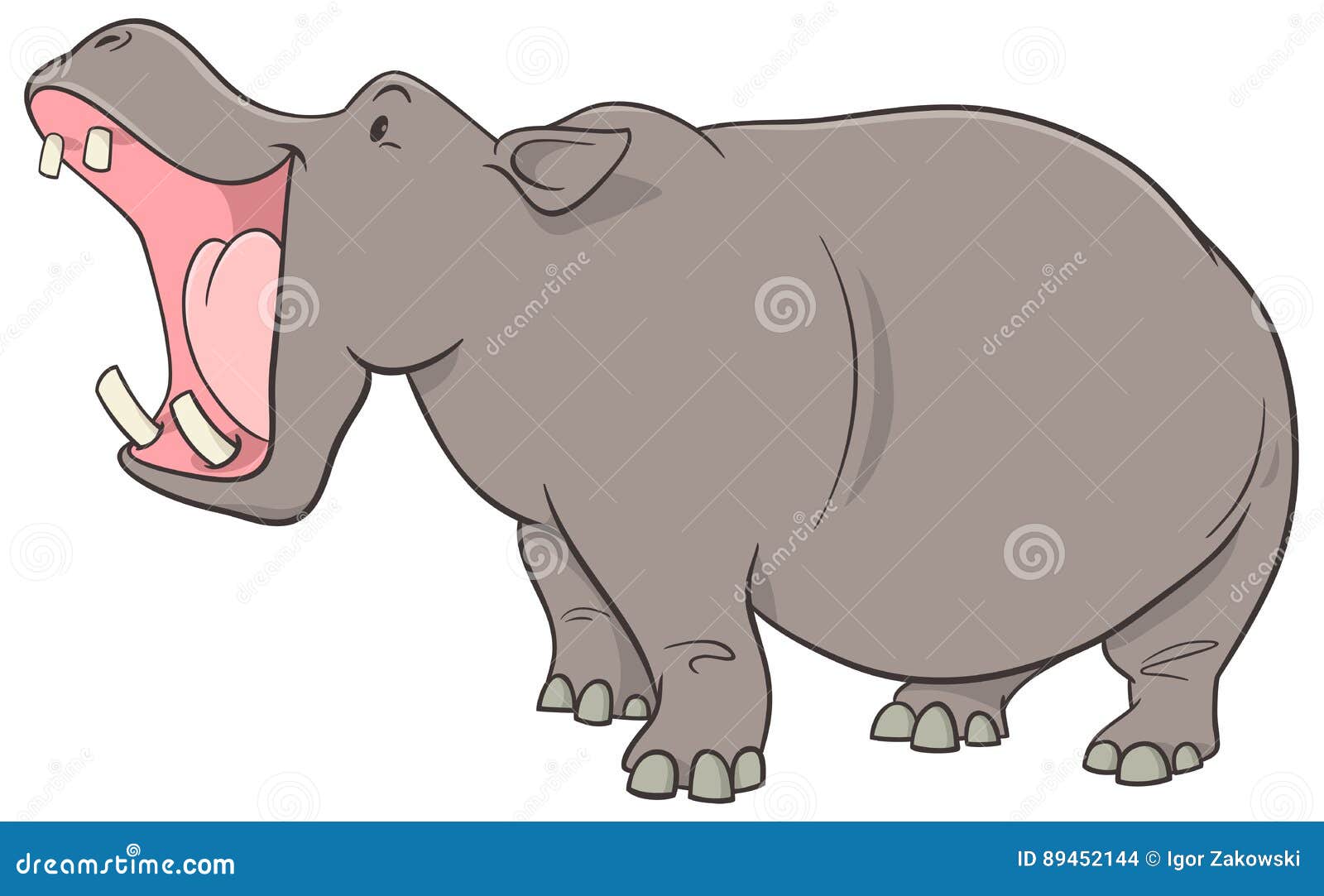 Personaje De Dibujos Animados Del Hipopótamo Ilustración del Vector -  Ilustración de safari, lindo: 89452144