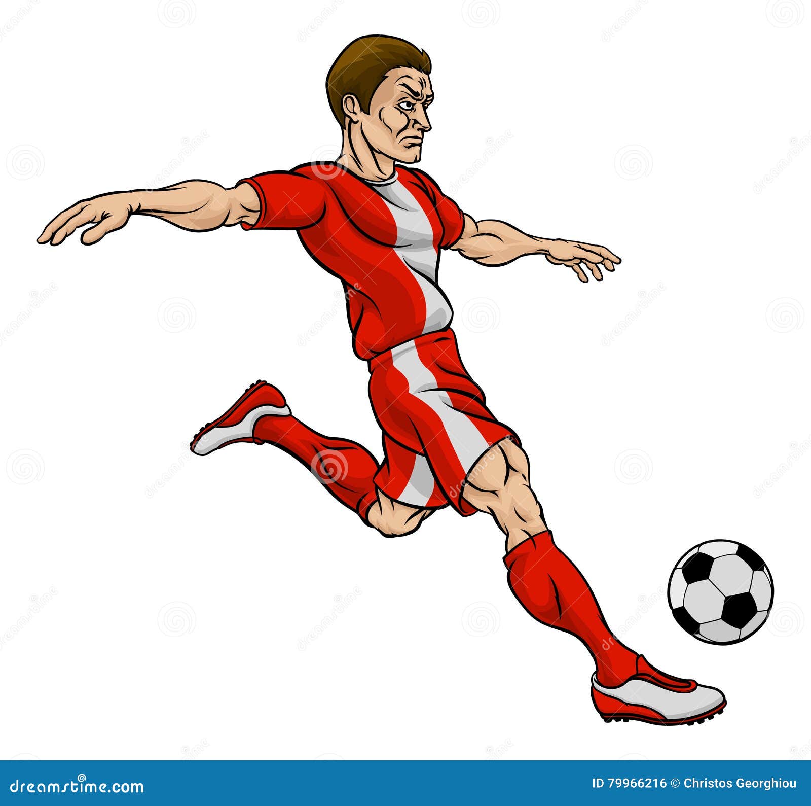 Personaje De Dibujos Animados Del Jugador De Fútbol Del Fútbol Ilustración  del Vector - Ilustración de muchacho, aislado: 79966216