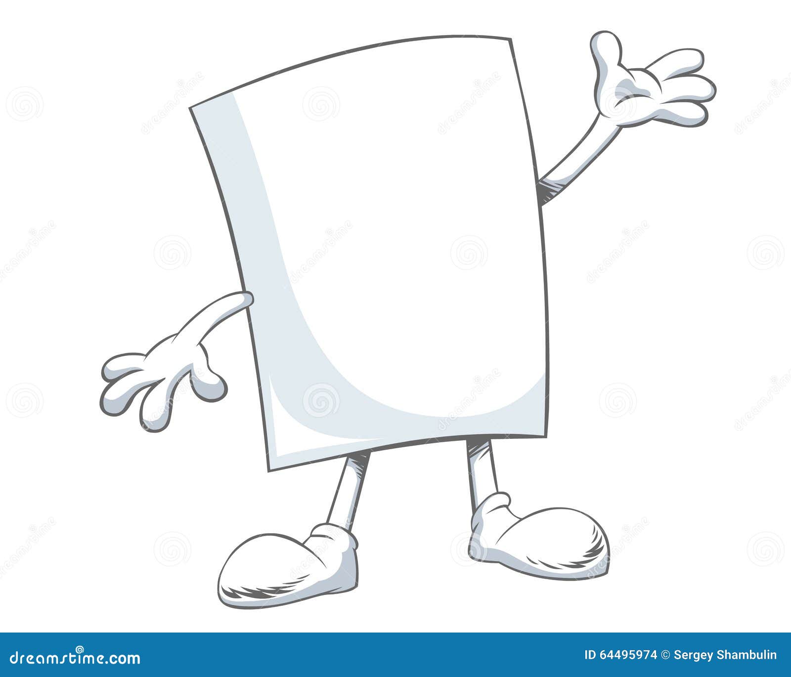 Personaje De Dibujos Animados Del Papel En Blanco Ilustración del Vector -  Ilustración de nota, carta: 64495974