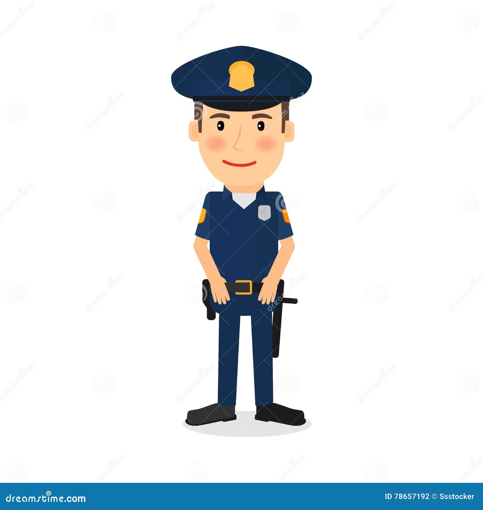 Personaje De Dibujos Animados Del Policía Ilustración del Vector -  Ilustración de historieta, portador: 78657192