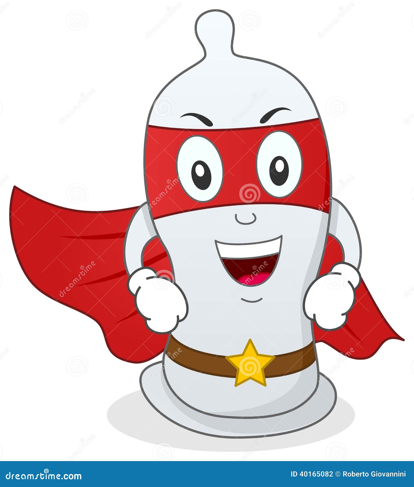 Personaje De Dibujos Animados Del Super Héroe Del Condón Ilustración del  Vector - Ilustración de superhéroe, seguro: 40165082