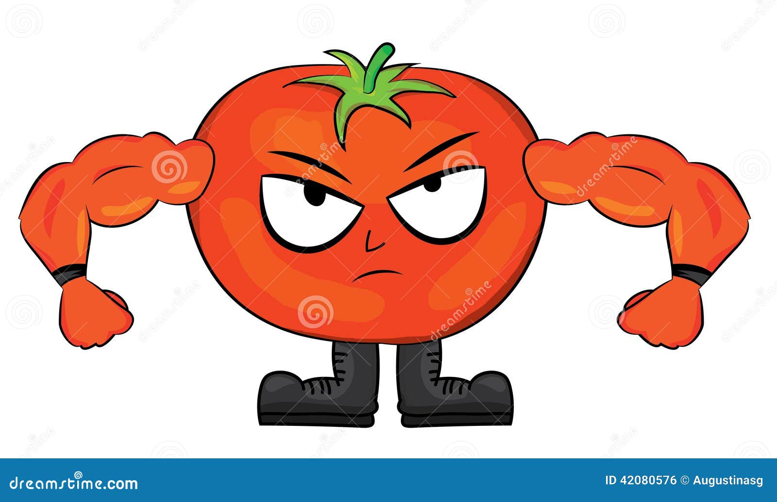 Personaje De Dibujos Animados Del Tomate Stock de ilustración - Ilustración  de enojado, aislado: 42080576